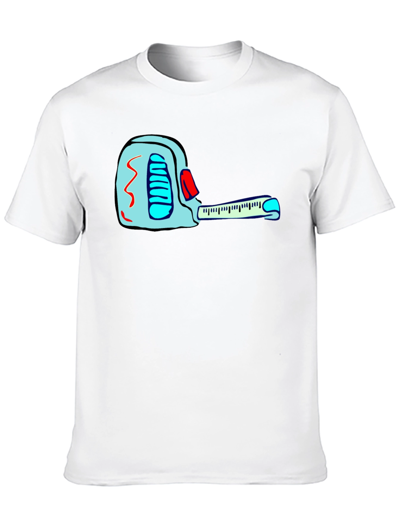 Black Cartoon Tape Measure Black T-Shirt view 10