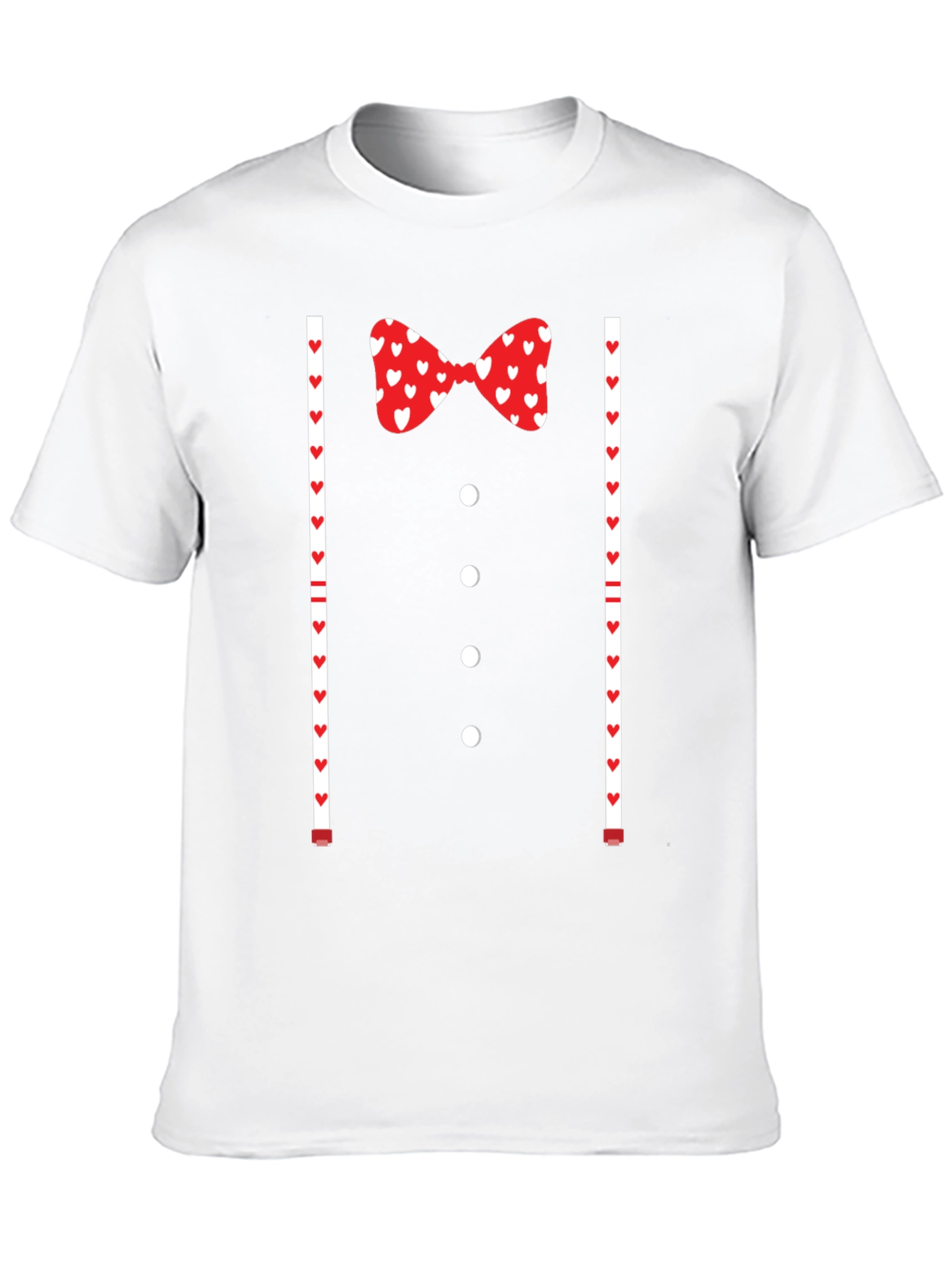 Valentine's Tuxedo Bowtie Heart Print T-Shirt - 10