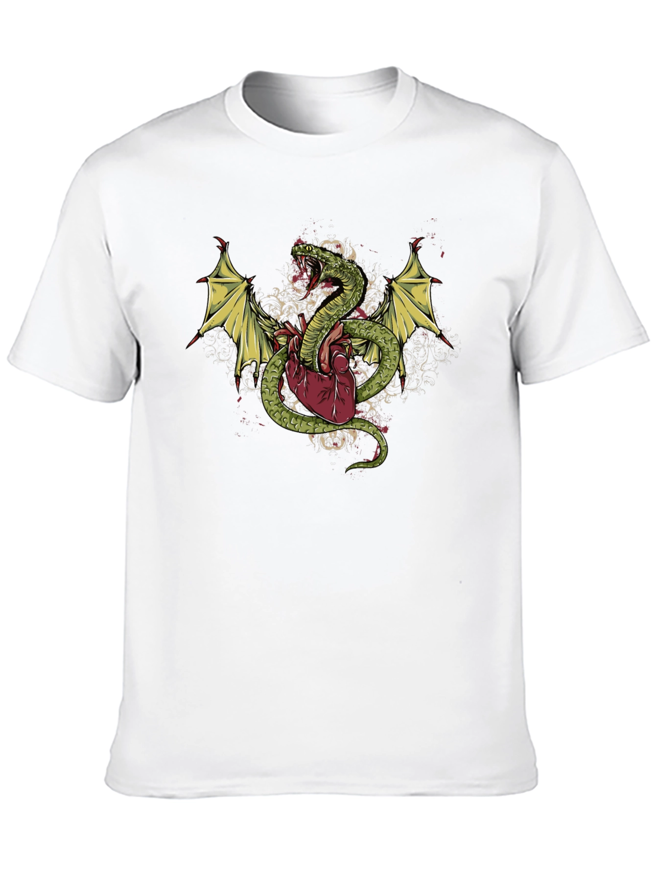 Black Snake & Heart Graphic T-Shirt - Edgy Style view 10