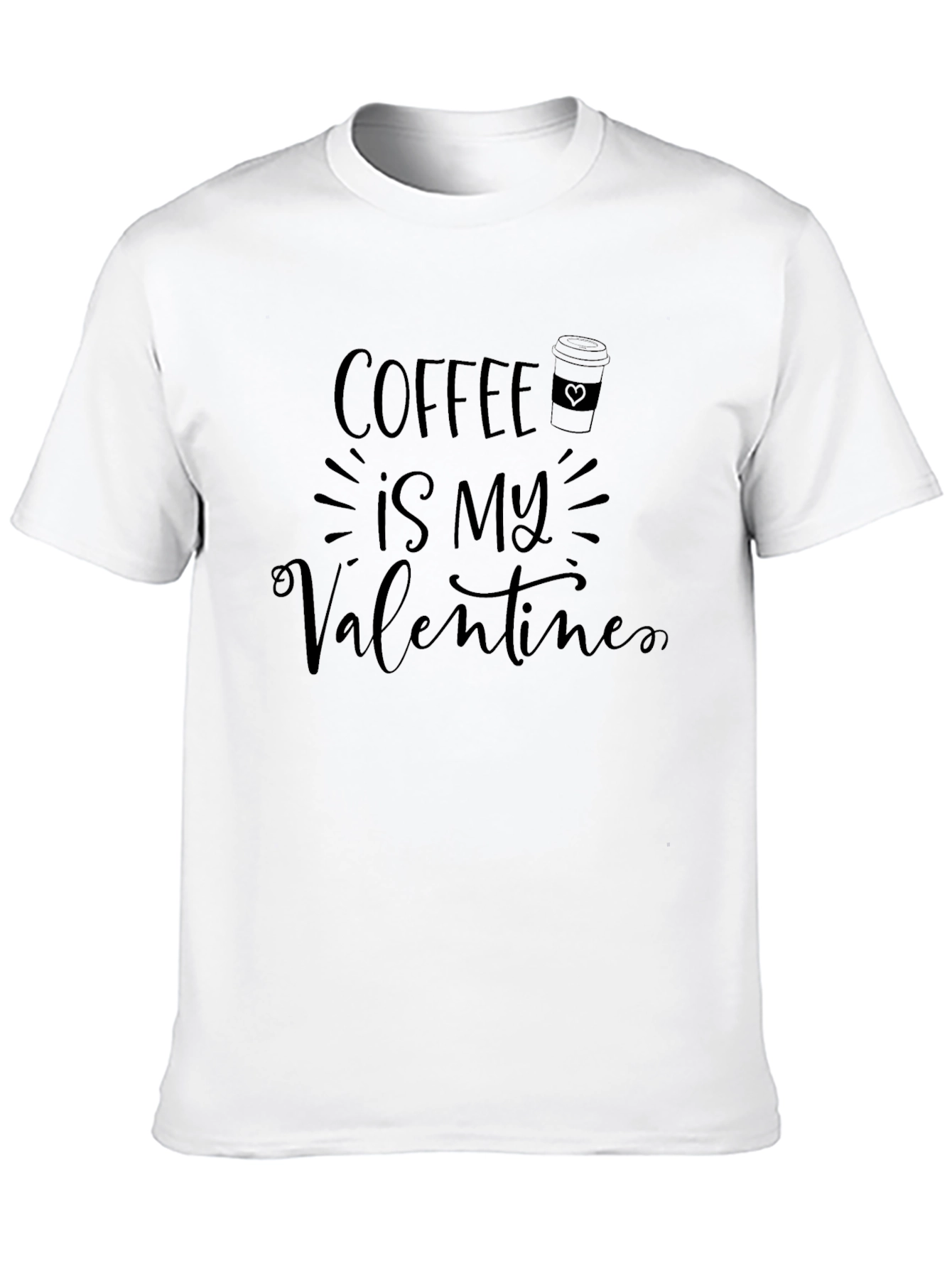 Black Coffee is My Valentine T-Shirt - Black view 10