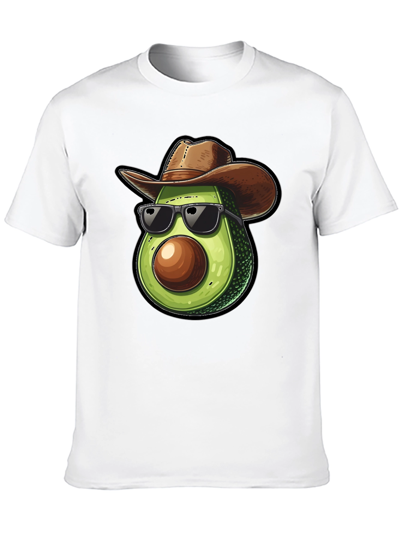 Black Cool Avocado Cowboy Black T-Shirt view 10