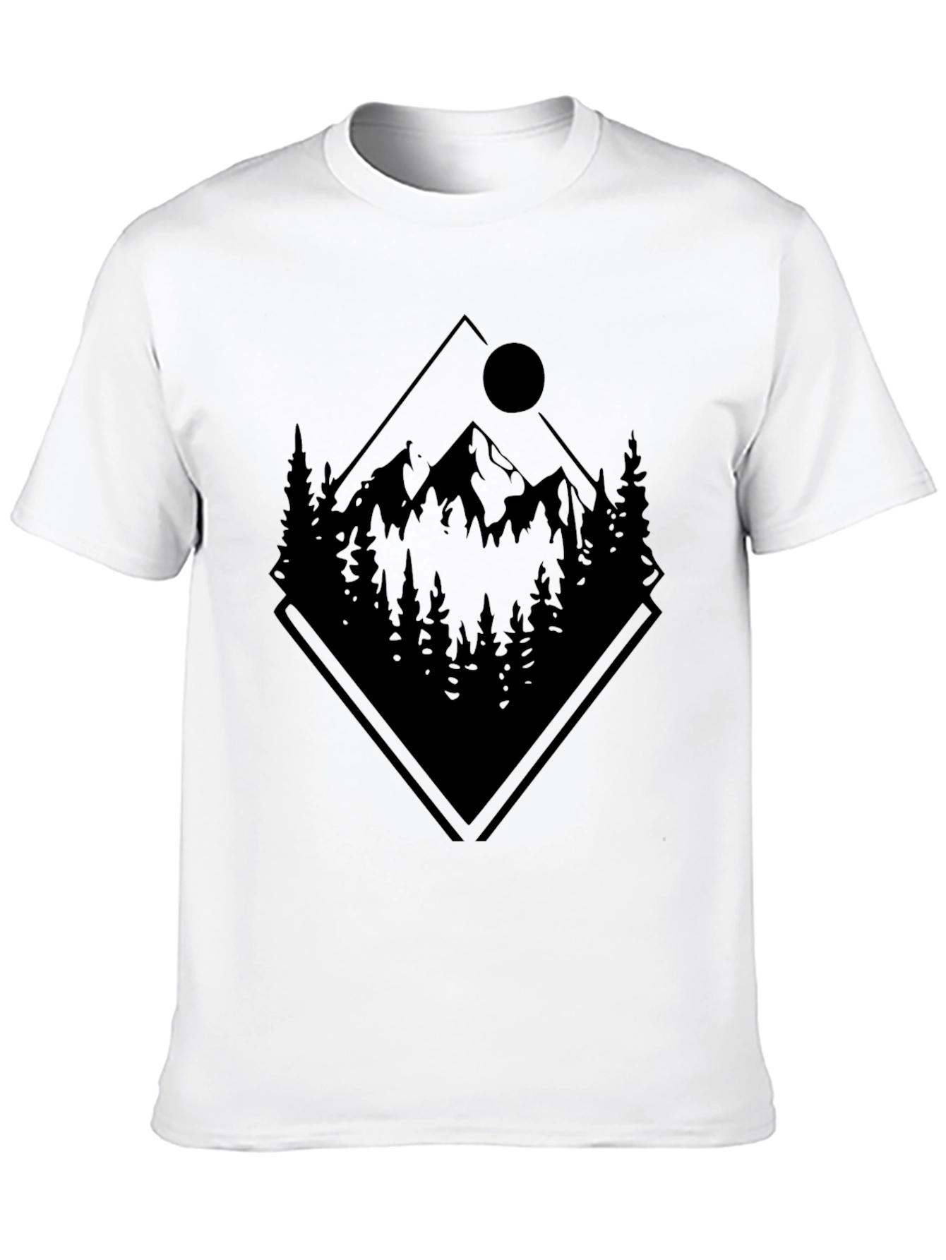 Black Mountain Scene Graphic T-Shirt - Black view 10