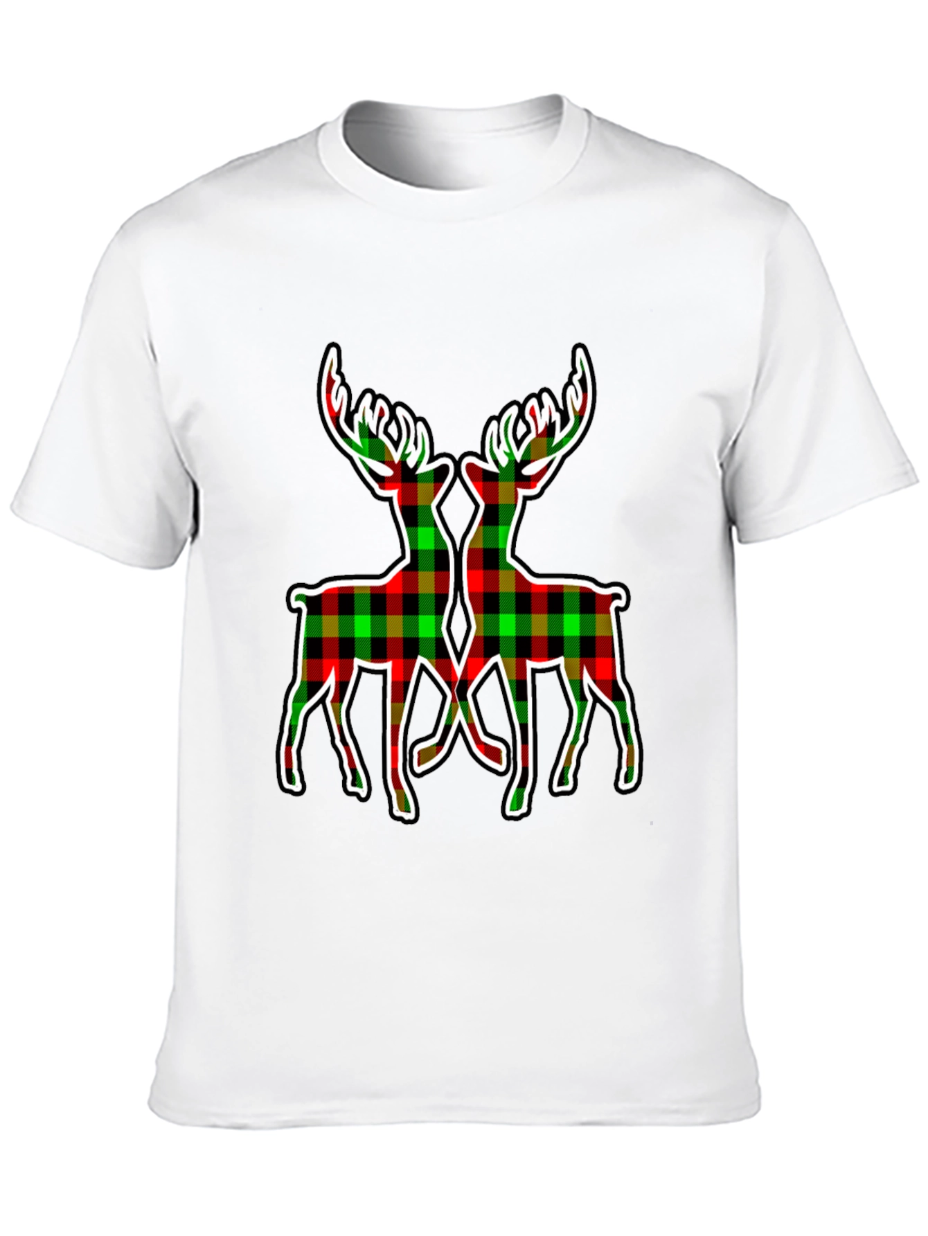 Black Plaid Deer Graphic Tee - Holiday Style view 10