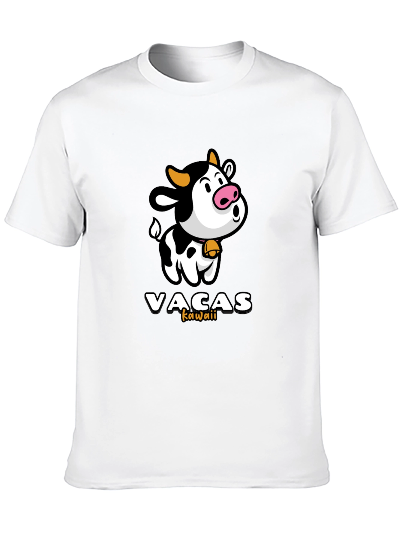 Black Kawaii Cow T-Shirt - Cute Animal Graphic Tee view 10