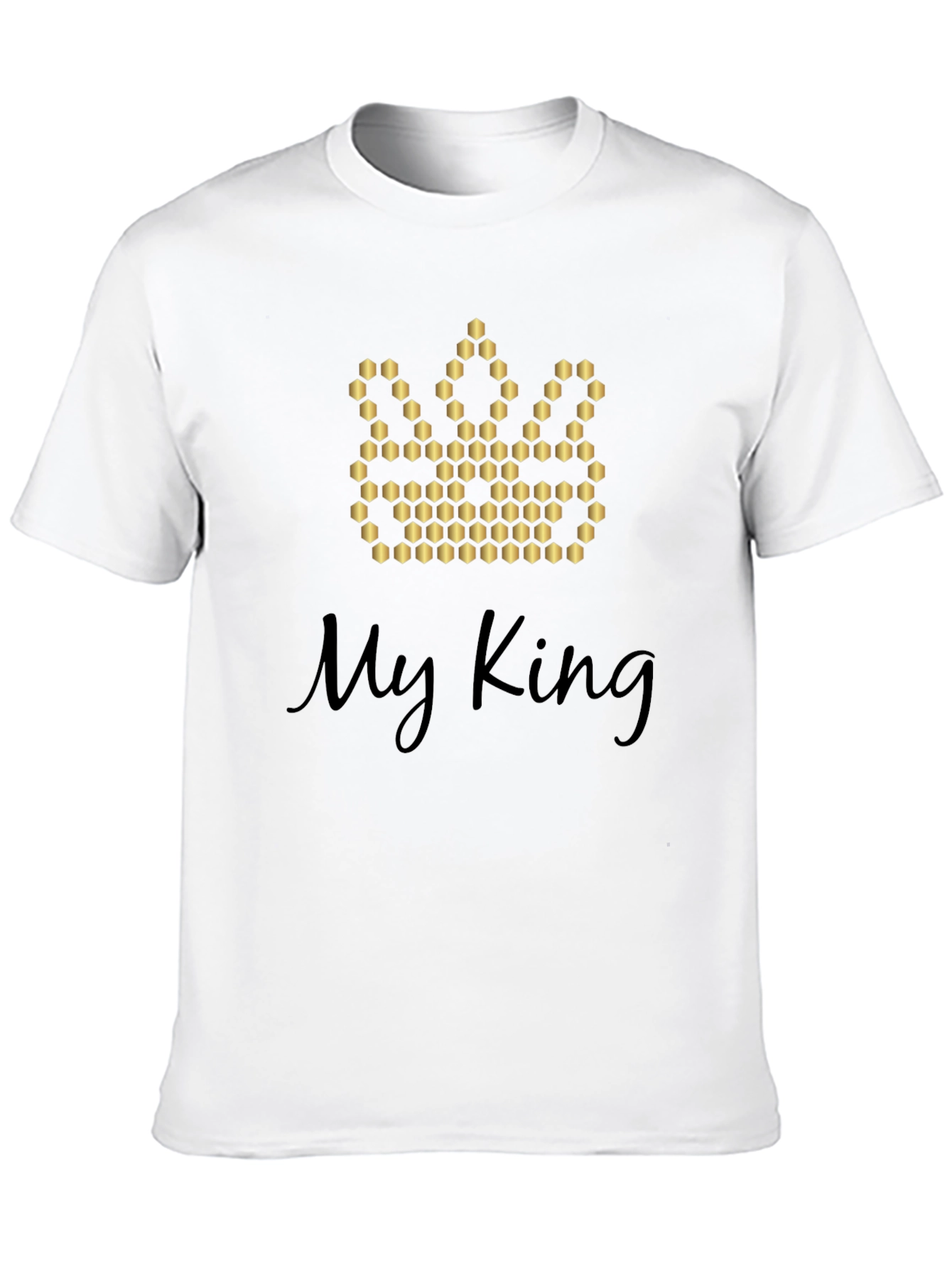Black My King Graphic Tee - Crown Design, Soft Cotton Blend view 10