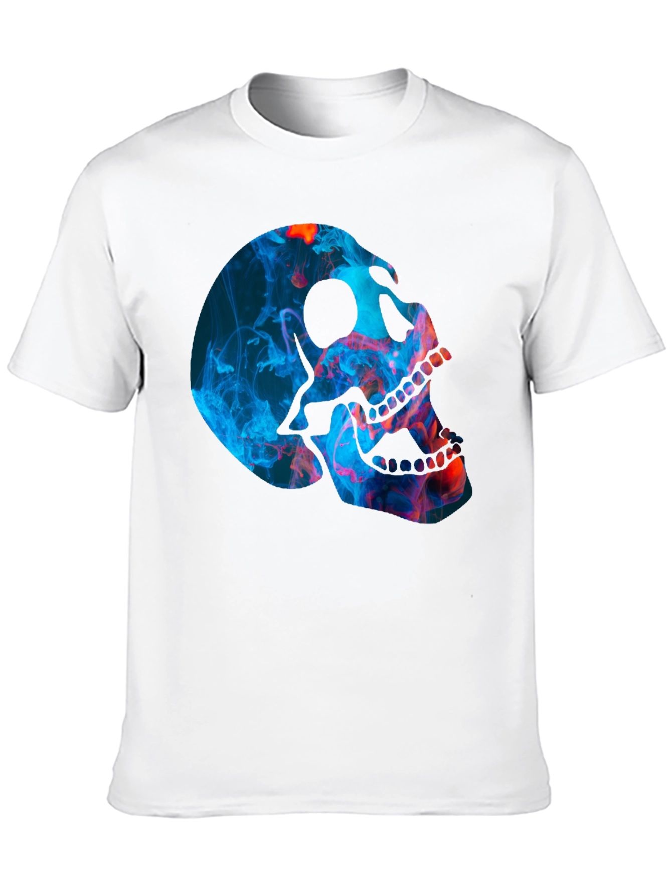 Black Smoky Skull Graphic T-Shirt - Black view 10