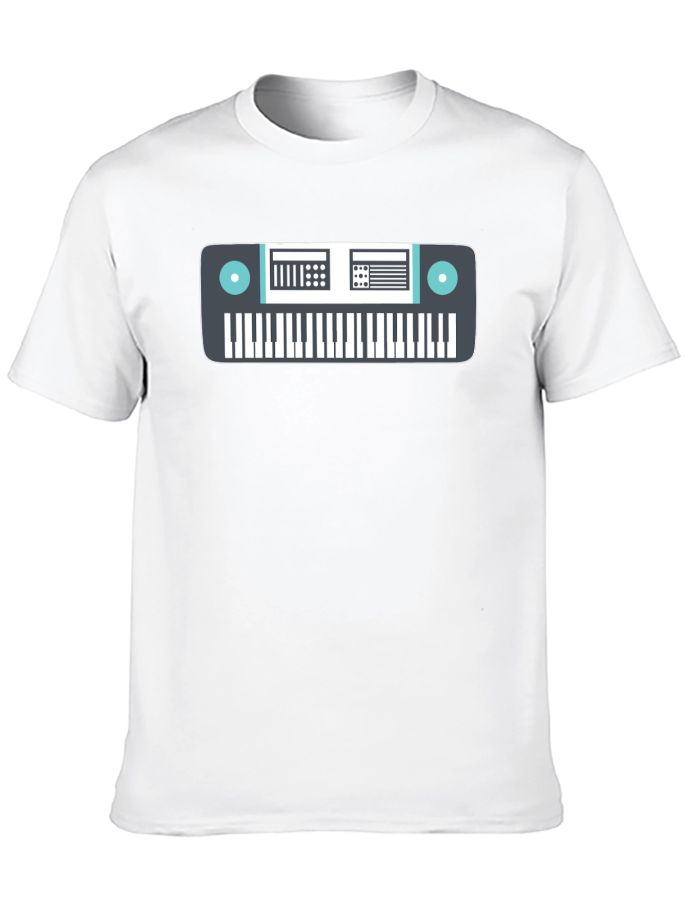 Black Keyboard Graphic Tee - Music Lover's Black T-Shirt view 10