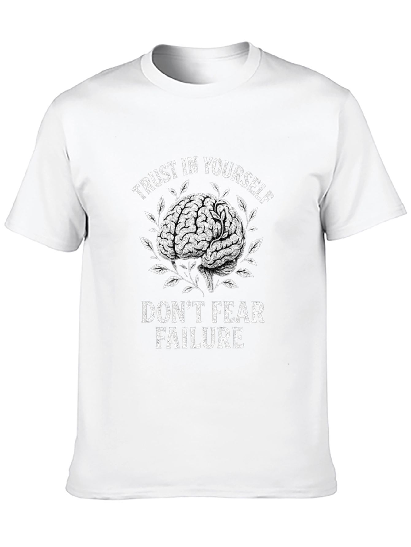 Black Trust Yourself Brain Graphic T-Shirt view 10