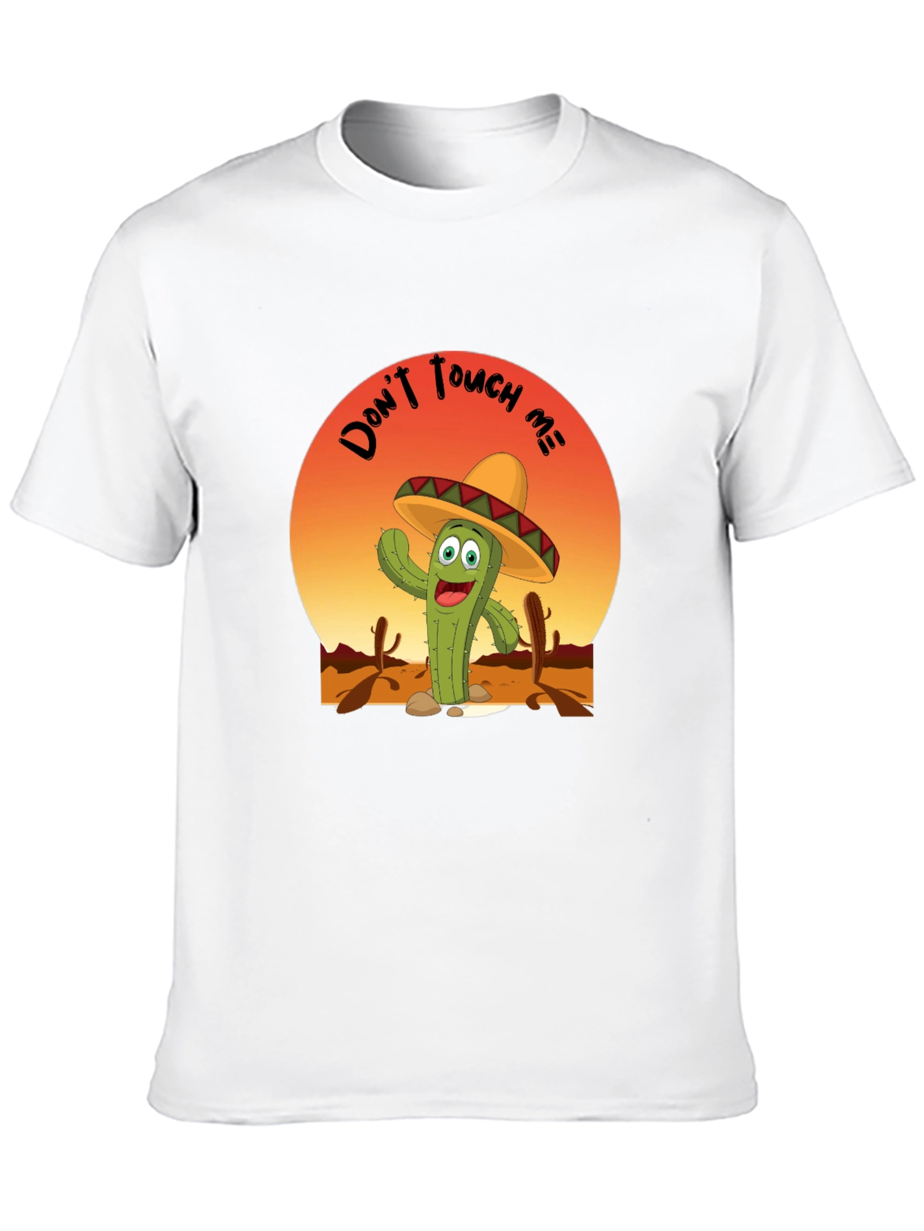 Black Funny Cactus 'Don't Touch Me' T-Shirt view 10