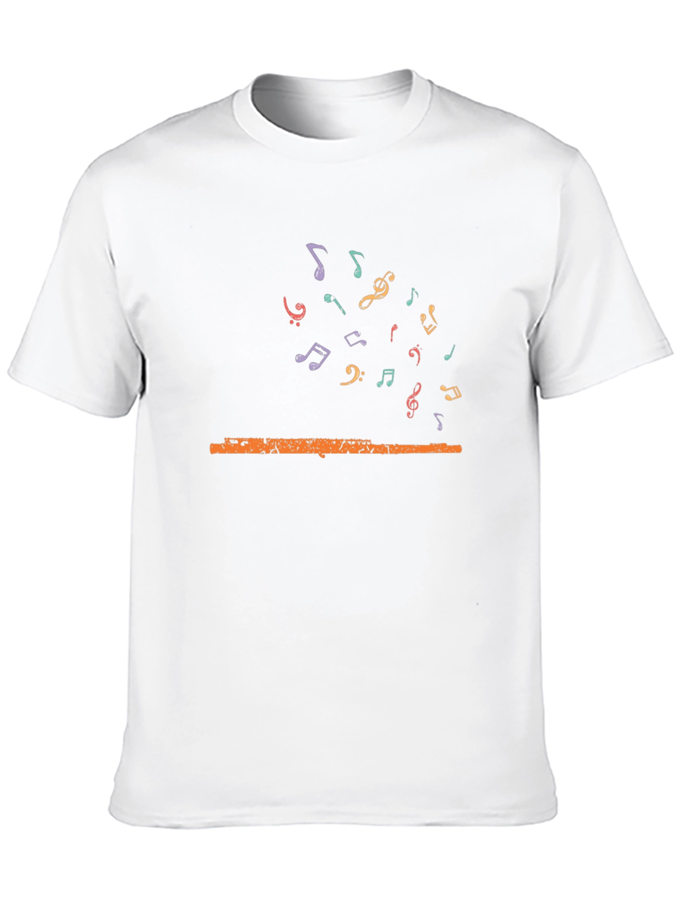 Black Musical Flute Graphic Tee - Unisex Black T-Shirt view 10