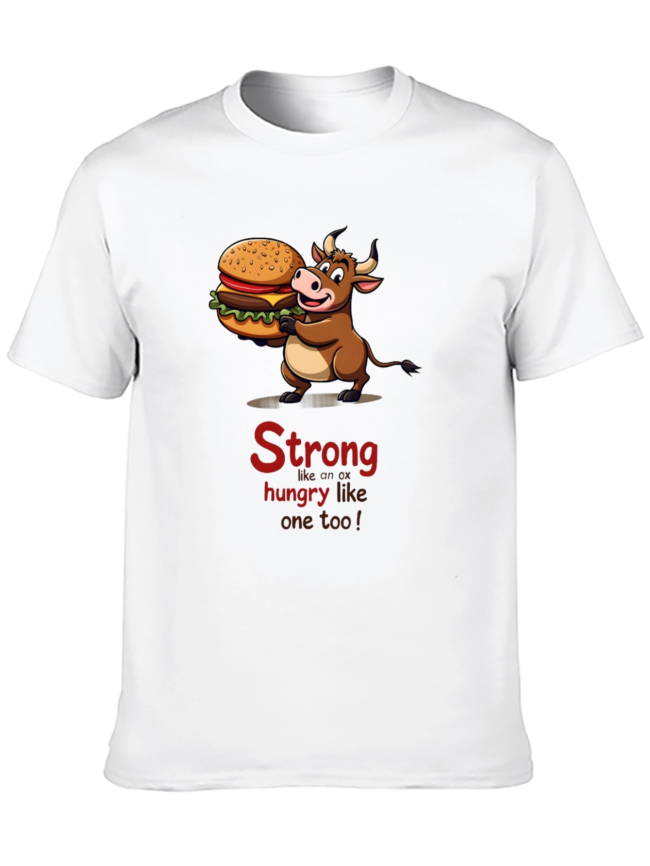 Black Strong Hungry Bull Burger T-Shirt view 10