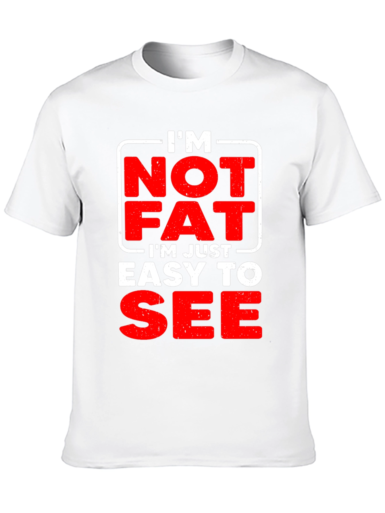 Black Funny Men's "I'm Not Fat" Graphic T-Shirt view 10