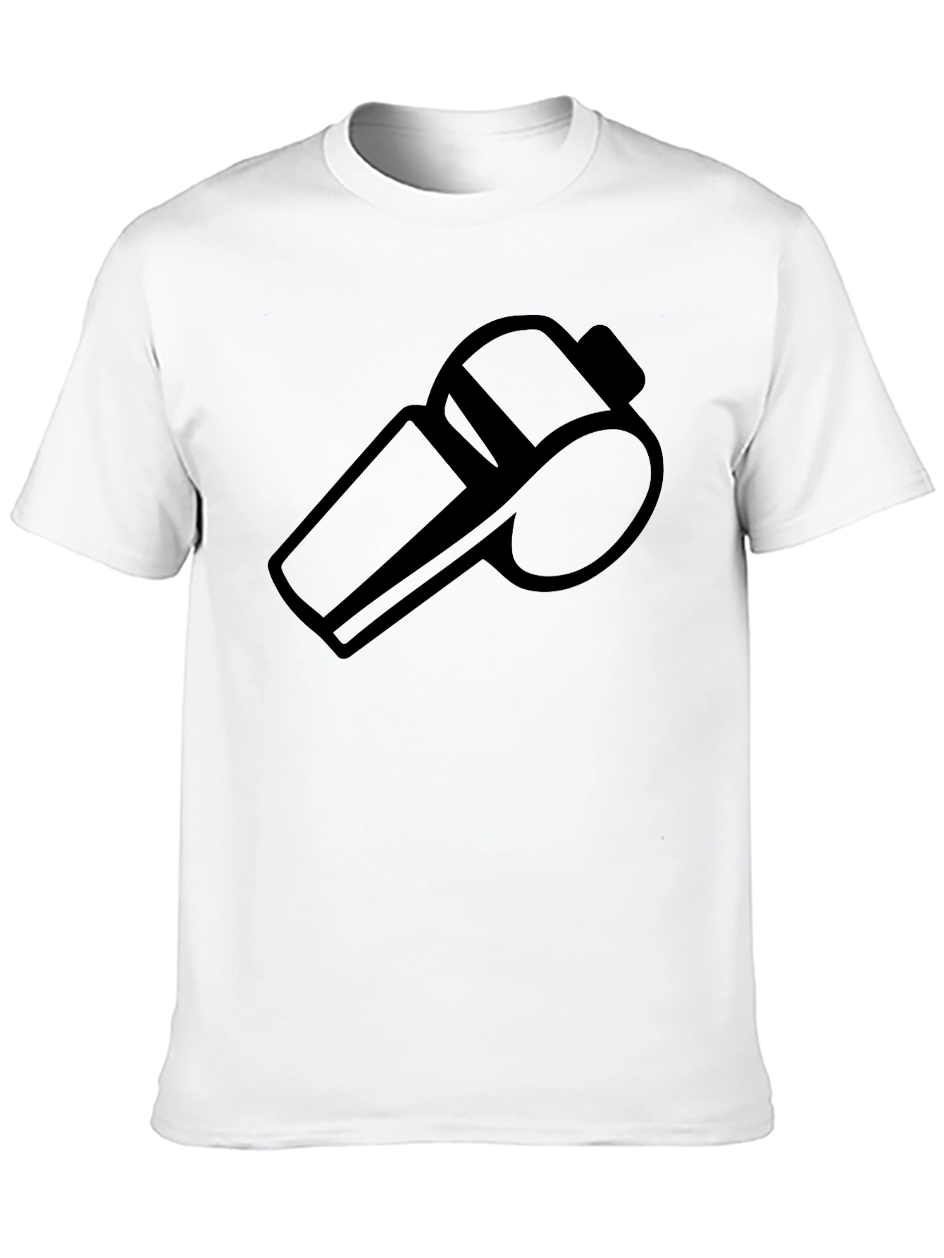 Black Referee Whistle Graphic Tee - Black Cotton T-Shirt view 10