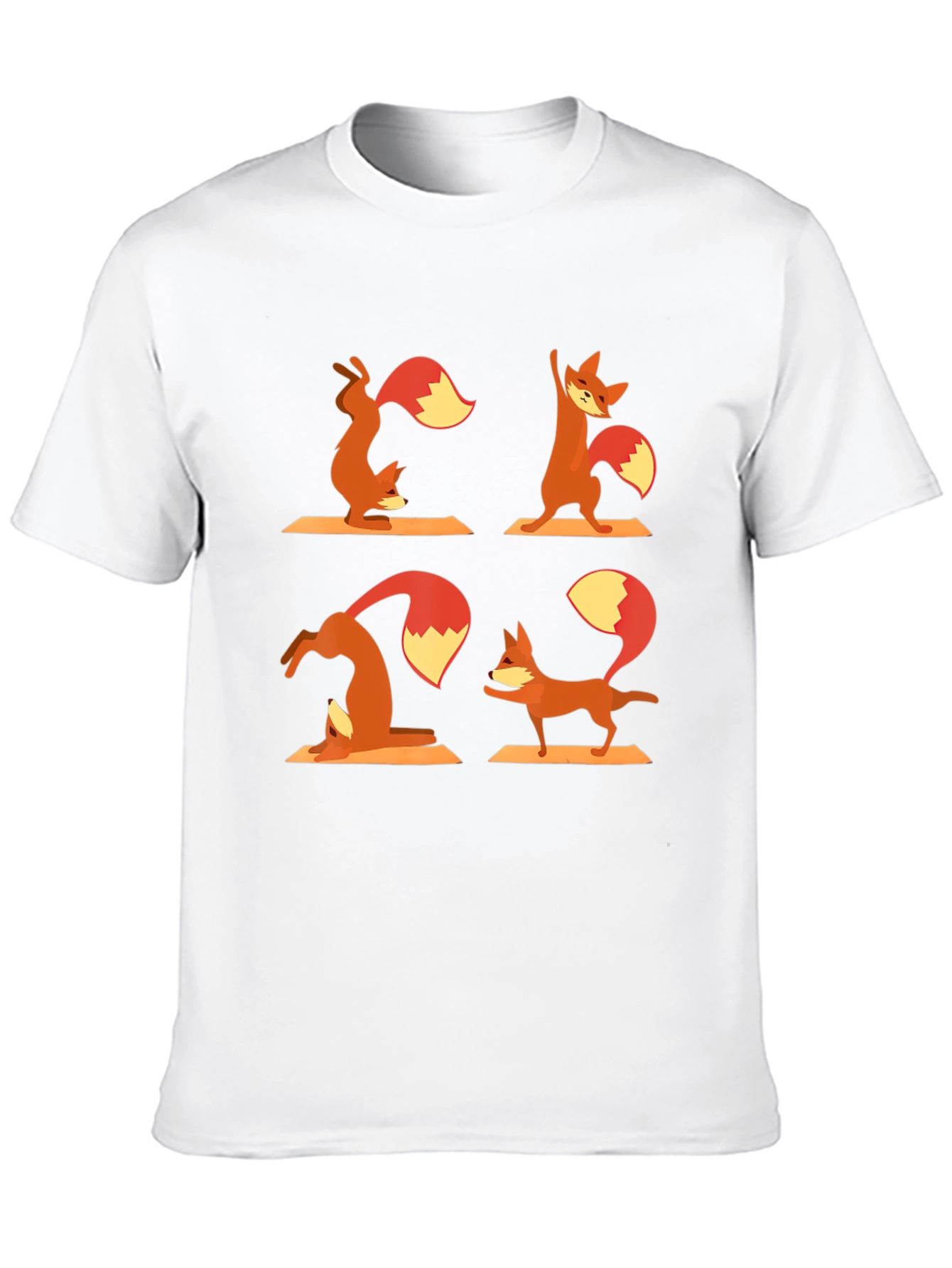 Black Yoga Fox T-Shirt - Black Cotton Graphic Tee view 10