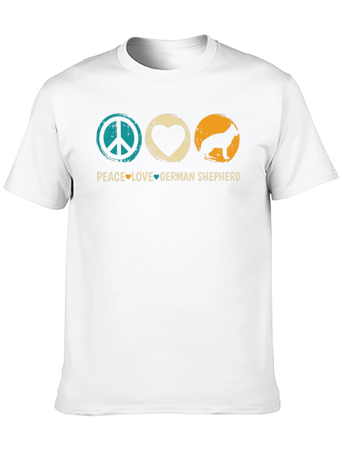 Black Peace Love German Shepherd T-Shirt view 10