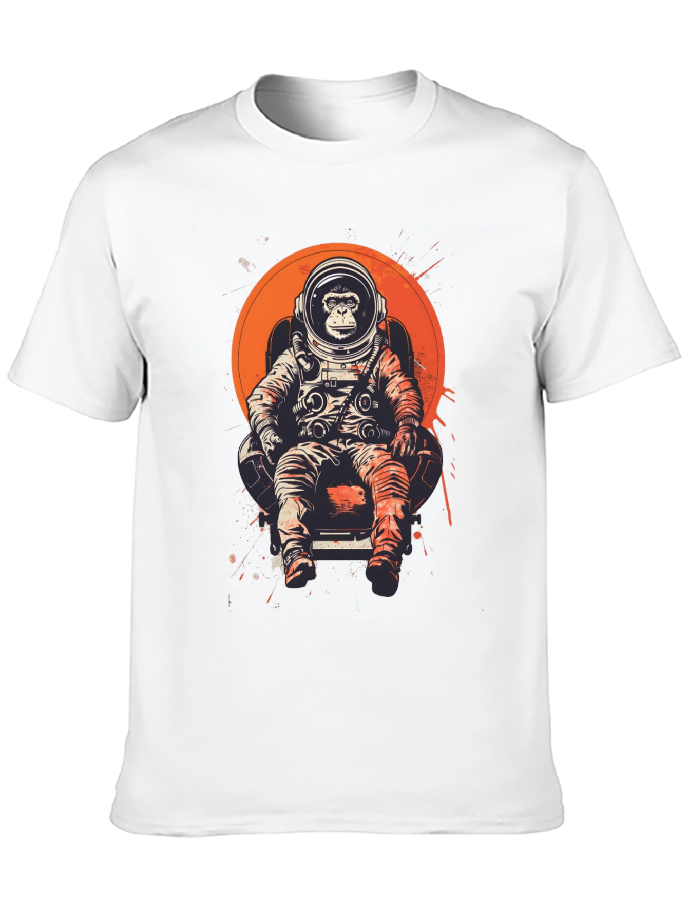 Black Astronaut Monkey T-Shirt - Space Chimpanzee Tee view 10