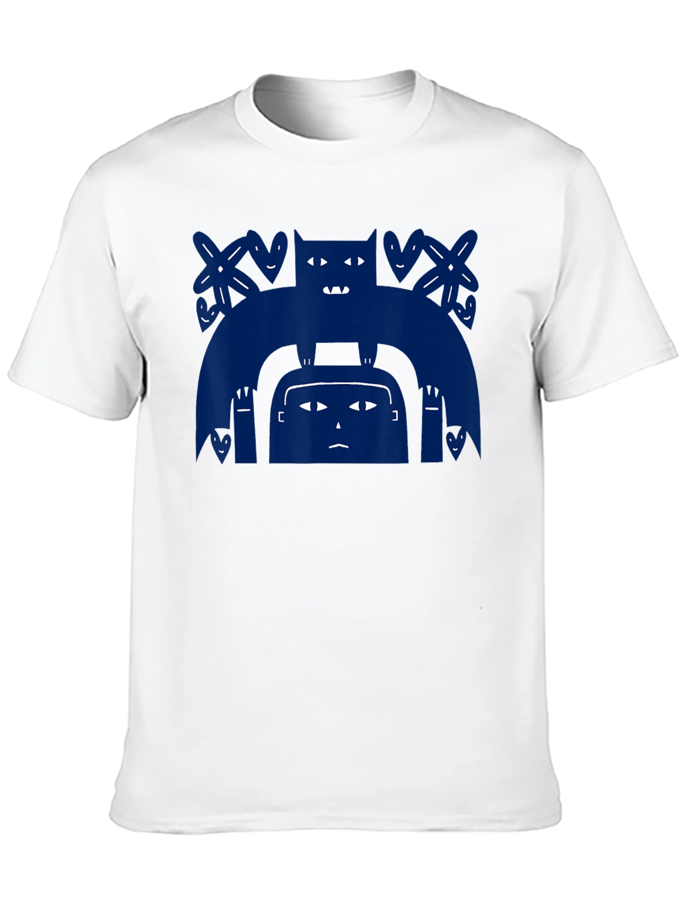 Black Graphic Tee - Bat on Head Design - Men's Black T-Shirt view 10