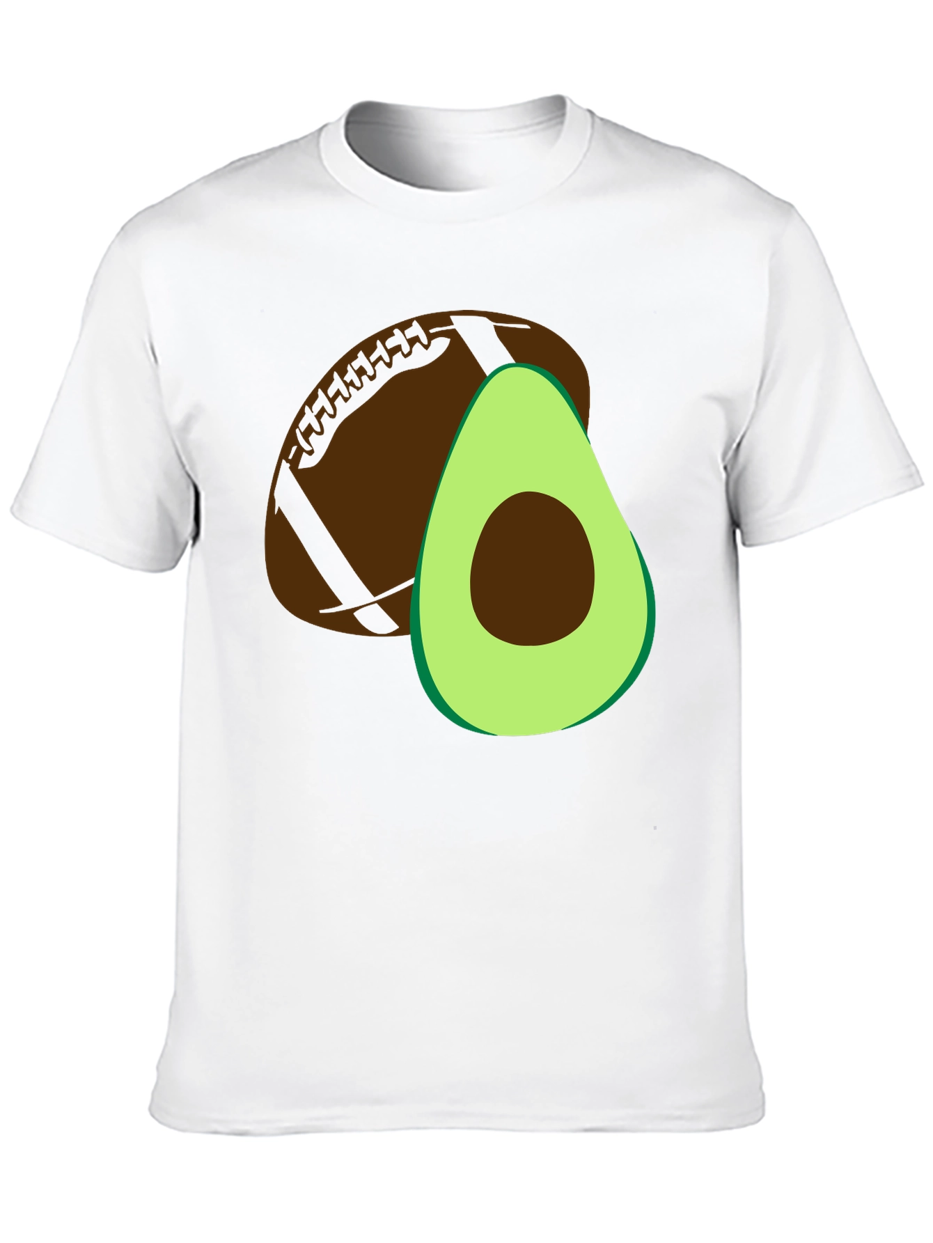 Black Avocado Football Graphic Tee - Casual Mens T-Shirt view 10