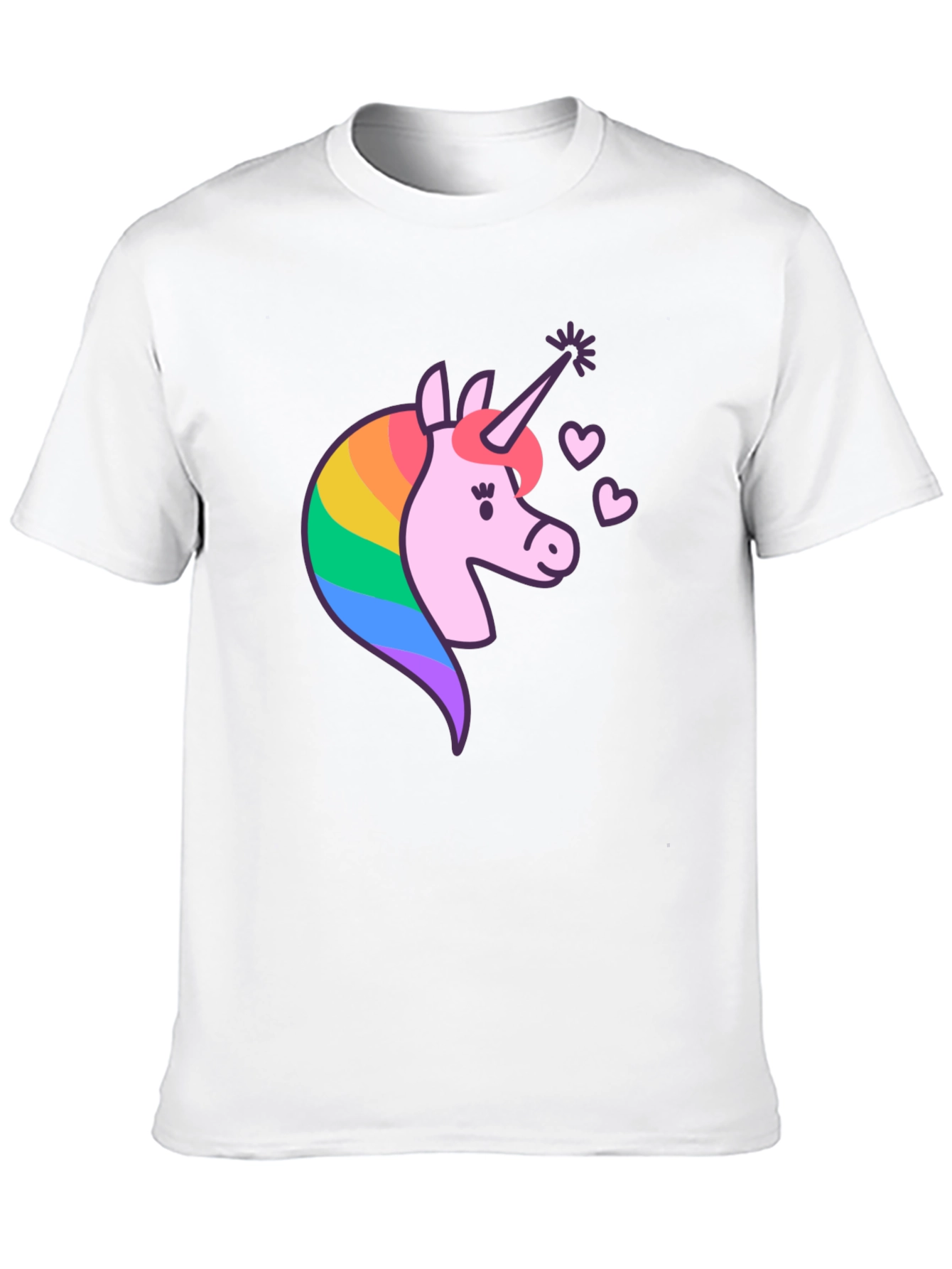 Black Unicorn Graphic T-Shirt - Magical Rainbow Design view 10