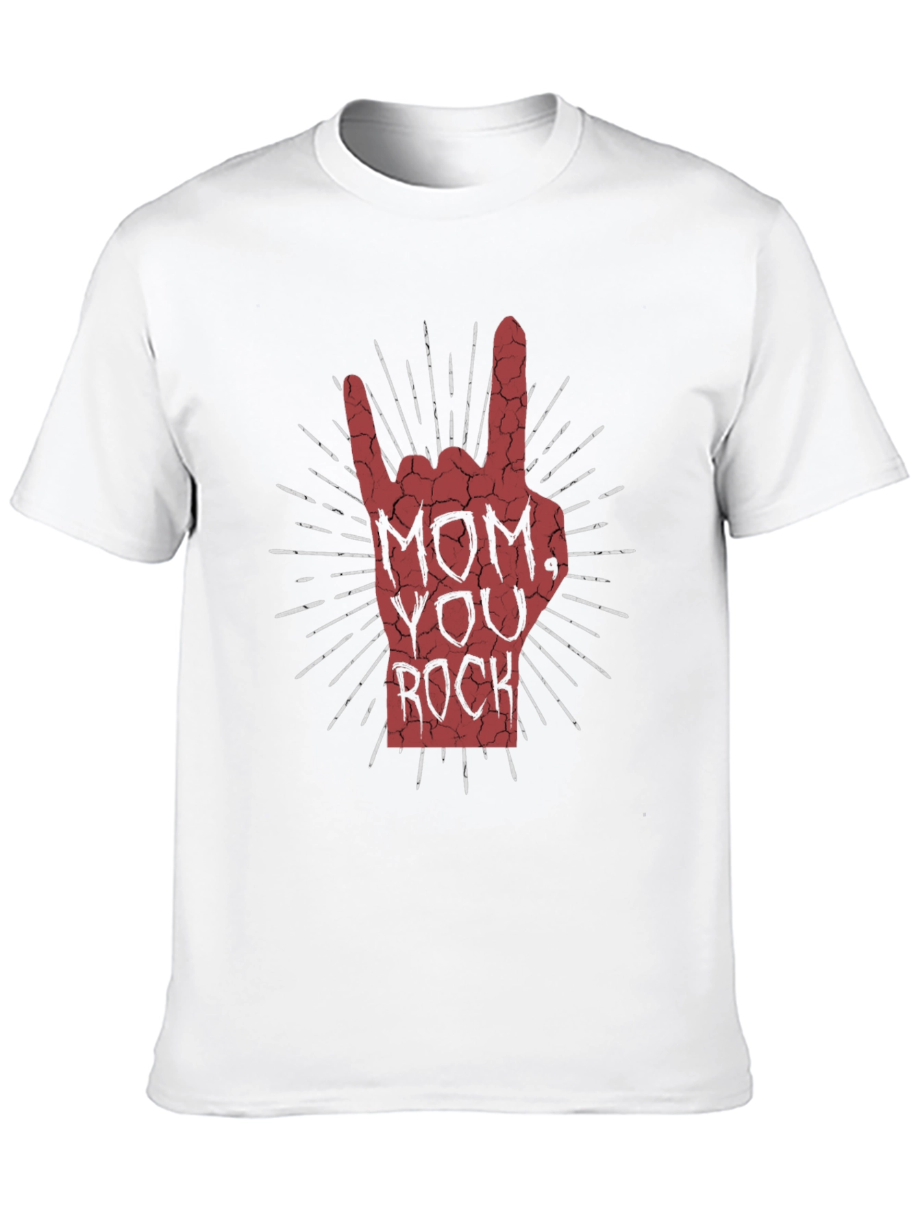 Black Mom You Rock Graphic T-Shirt - Black Crew Neck Tee view 10