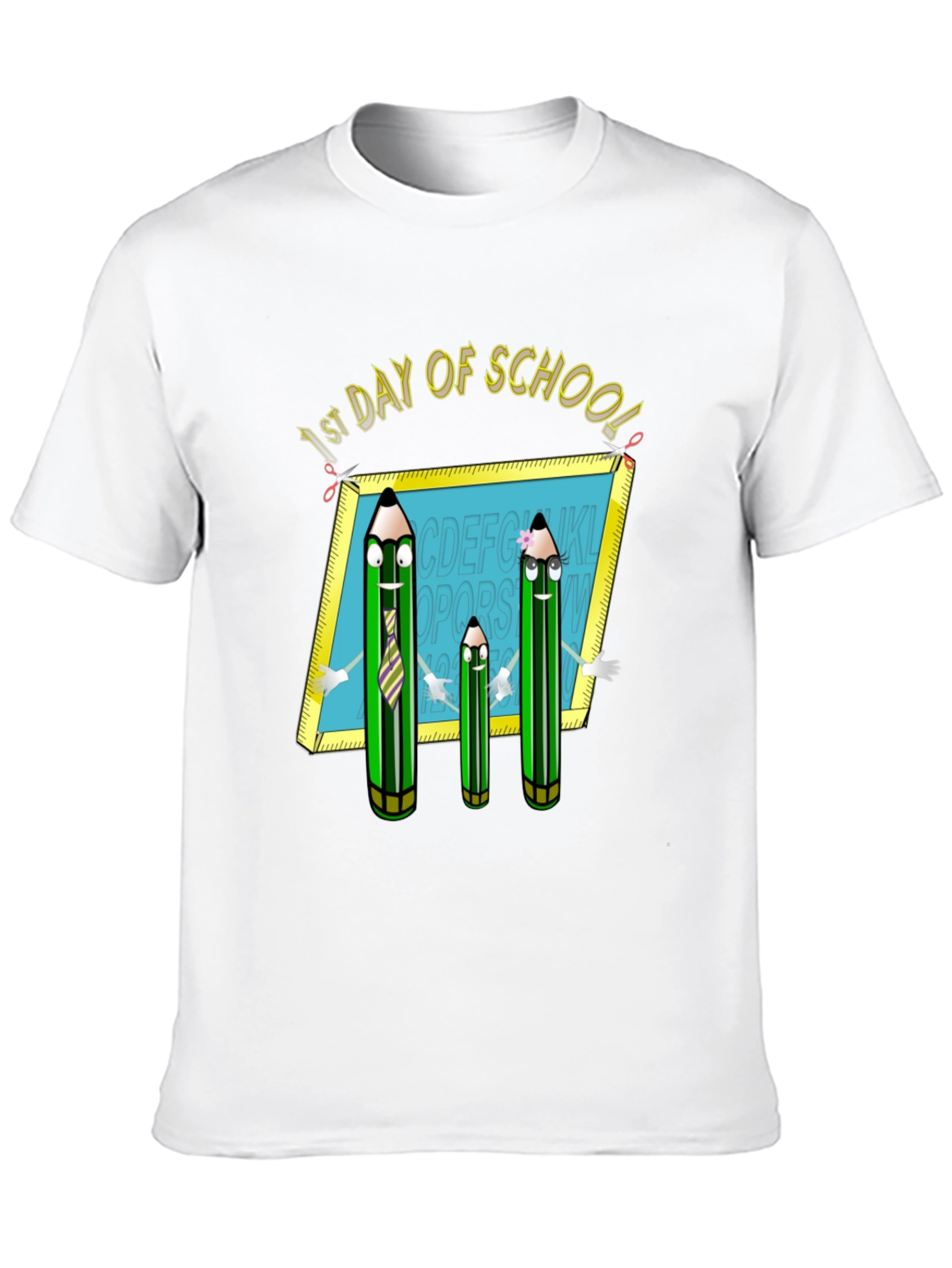 Black First Day of School T-Shirt: Animated Pencils view 10