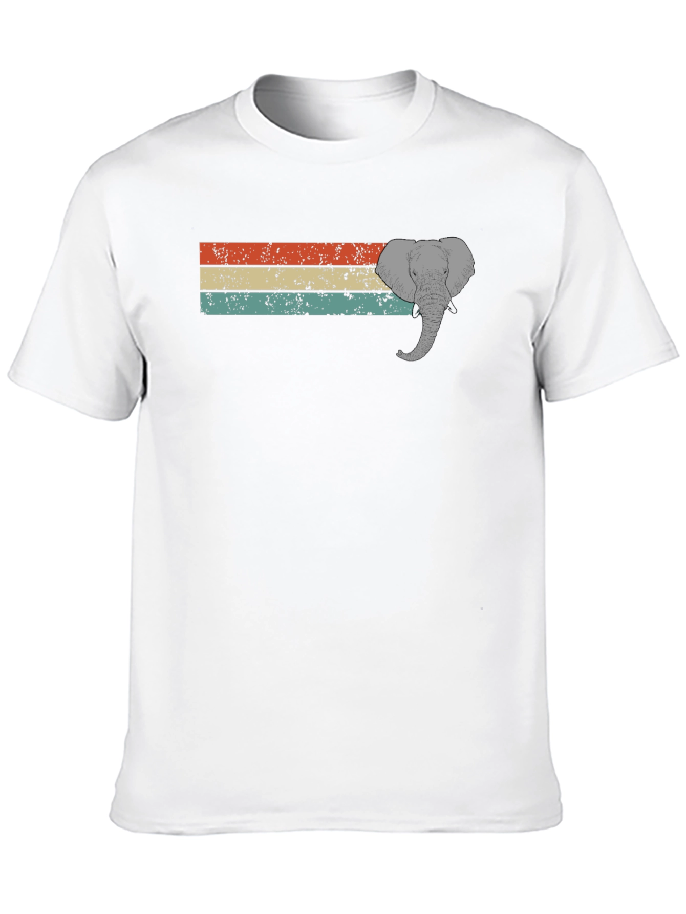 Black Retro Elephant Graphic T-Shirt - Unisex Style view 10