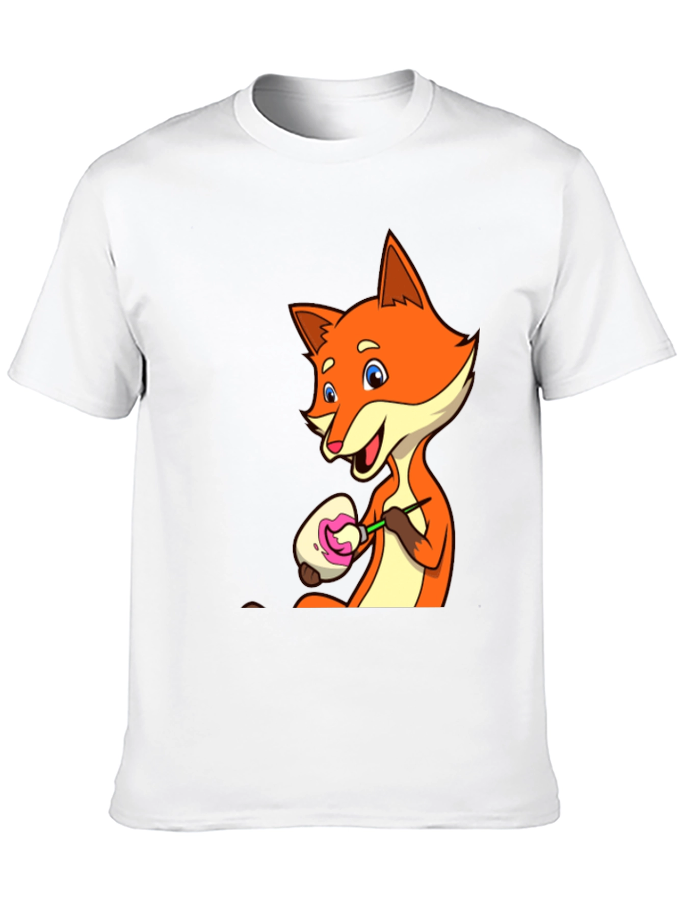 Black Fox Painting Easter Egg Graphic Tee view 10