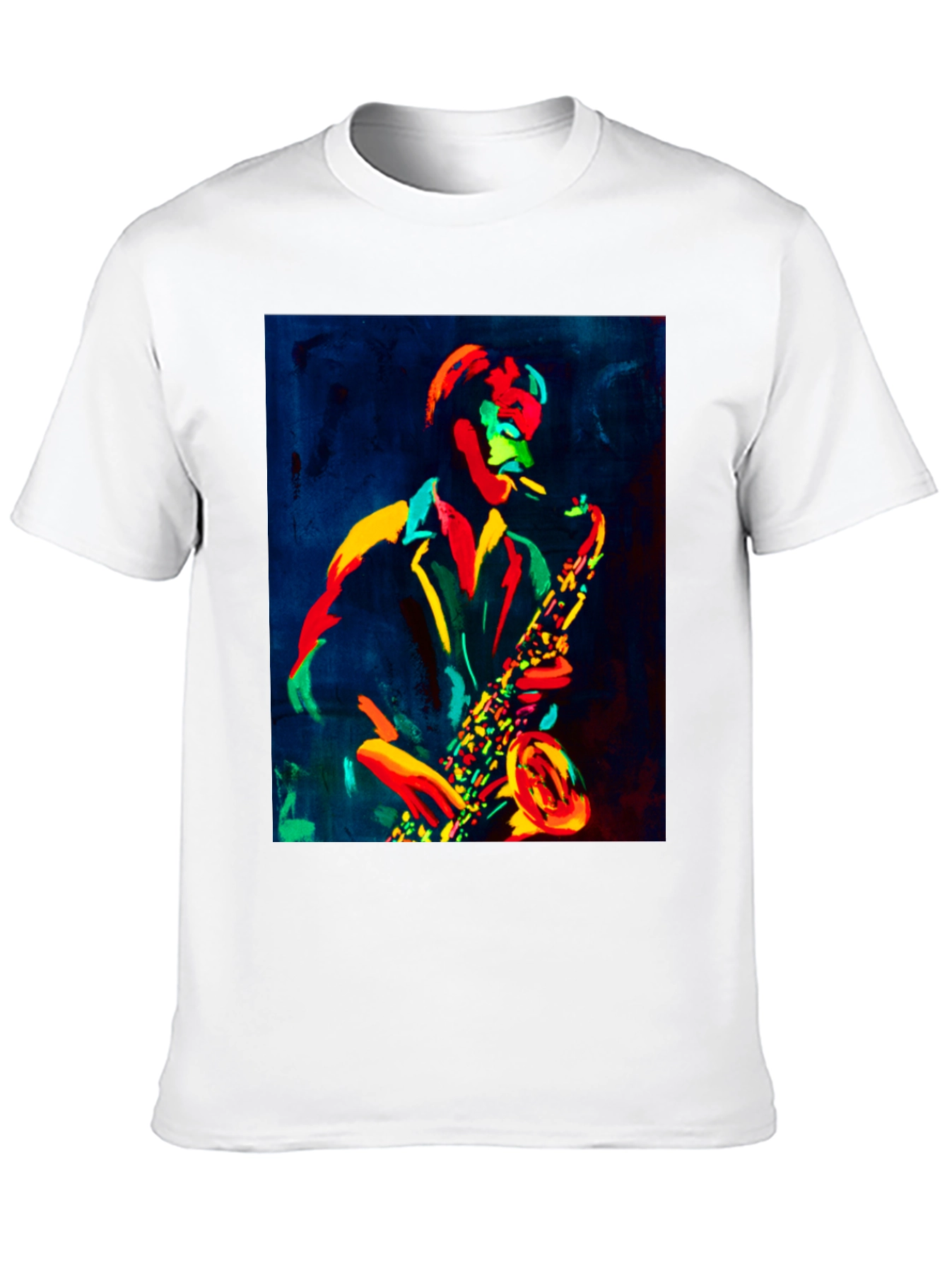 Black Jazz Saxophone Graphic Tee - Cool Music T-Shirt view 10