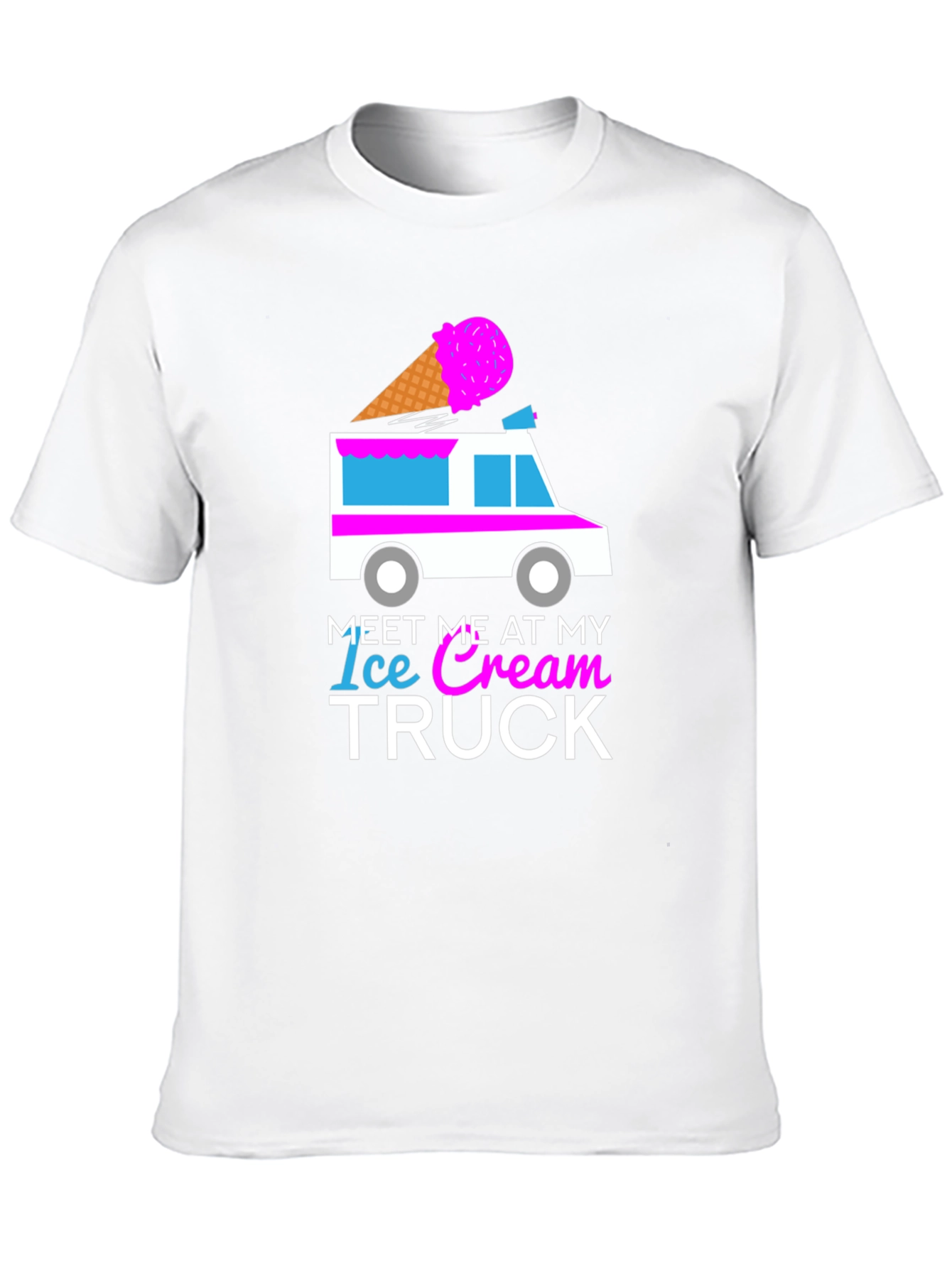 Black Meet Me At My Ice Cream Truck T-Shirt Fun Design view 10