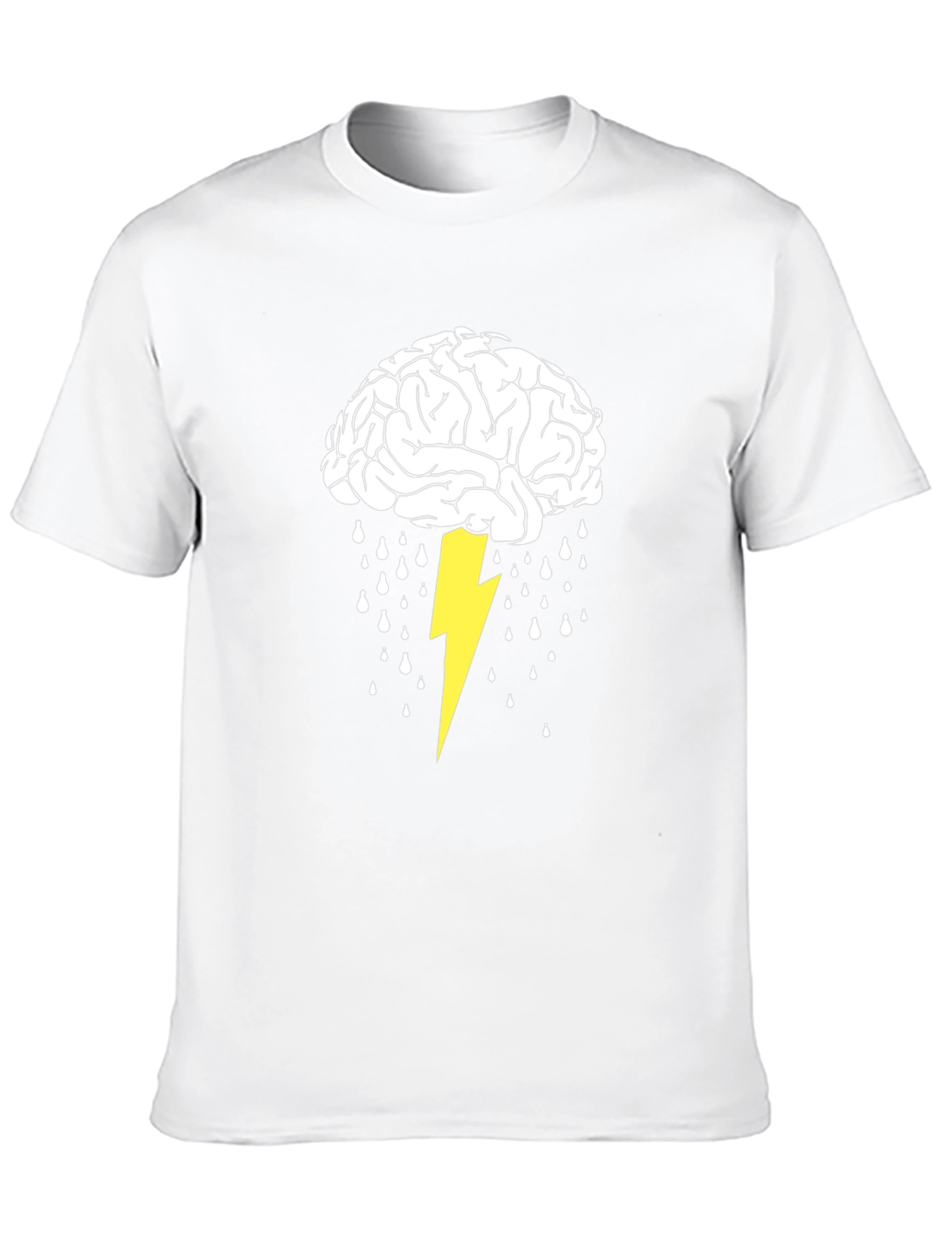 Black Brainstorm T-Shirt: Lightning Strikes Idea Graphic Tee view 10