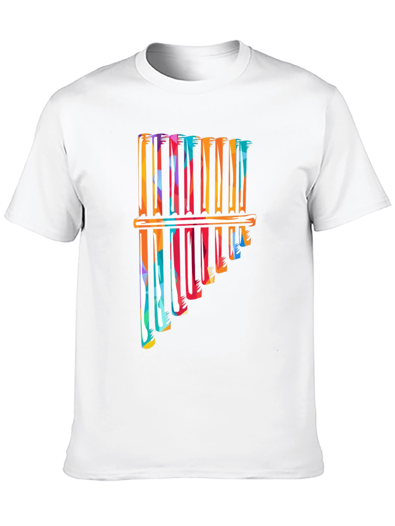 Black Colorful Pan Flute Graphic T-Shirt view 10