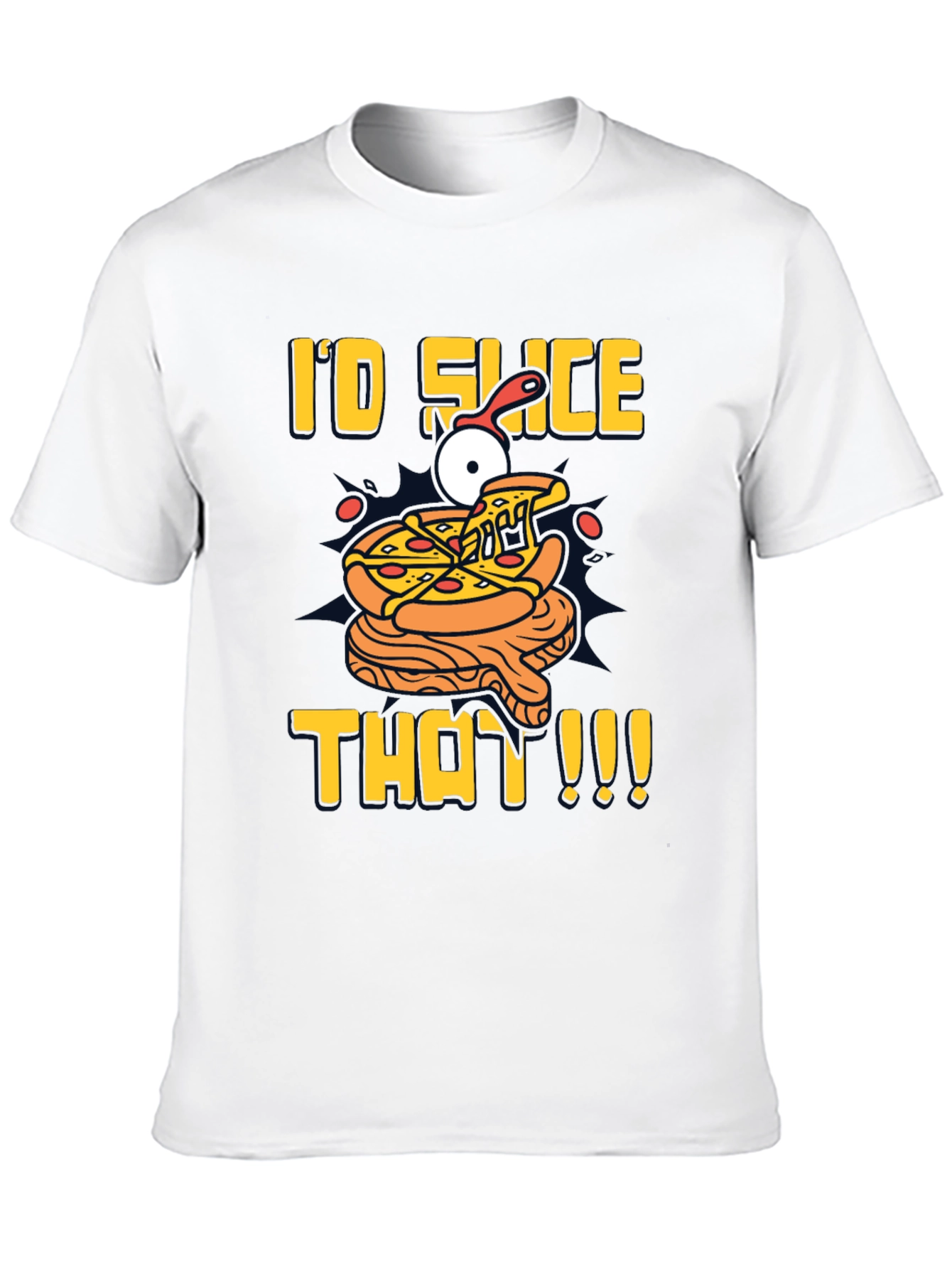 Black I'd Slice That Pizza T-Shirt | Fun Graphic Tee view 10
