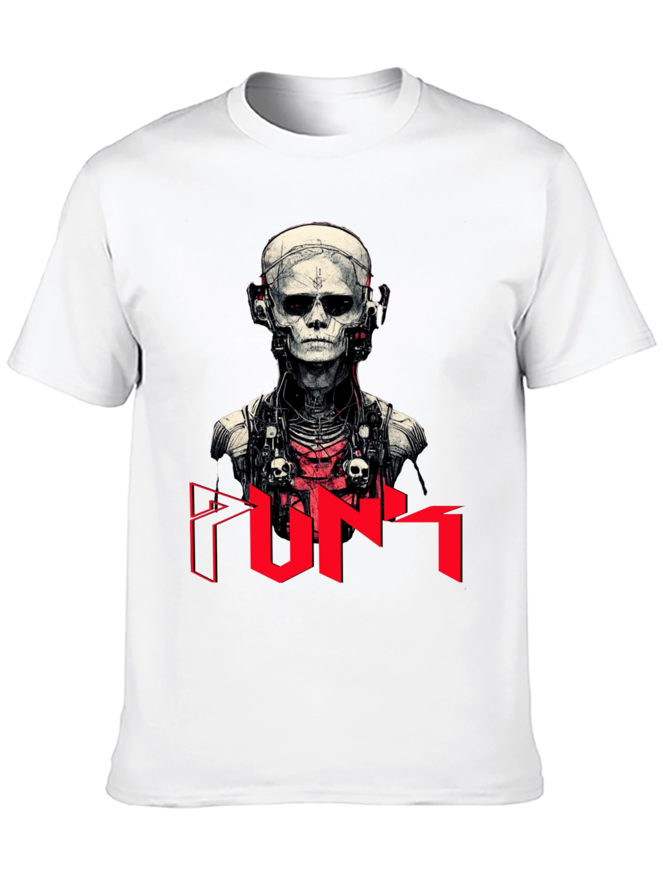 Black Cyberpunk Skeleton Graphic Tee view 10