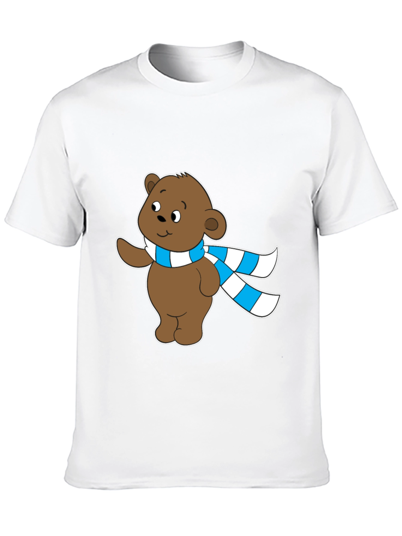 Black Cute Bear Scarf T-Shirt view 10