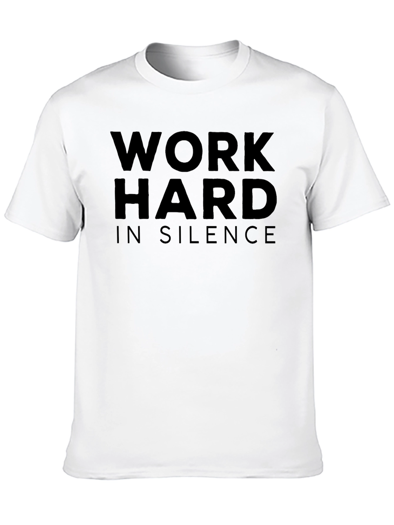Black Work Hard in Silence Black Graphic Tee view 10