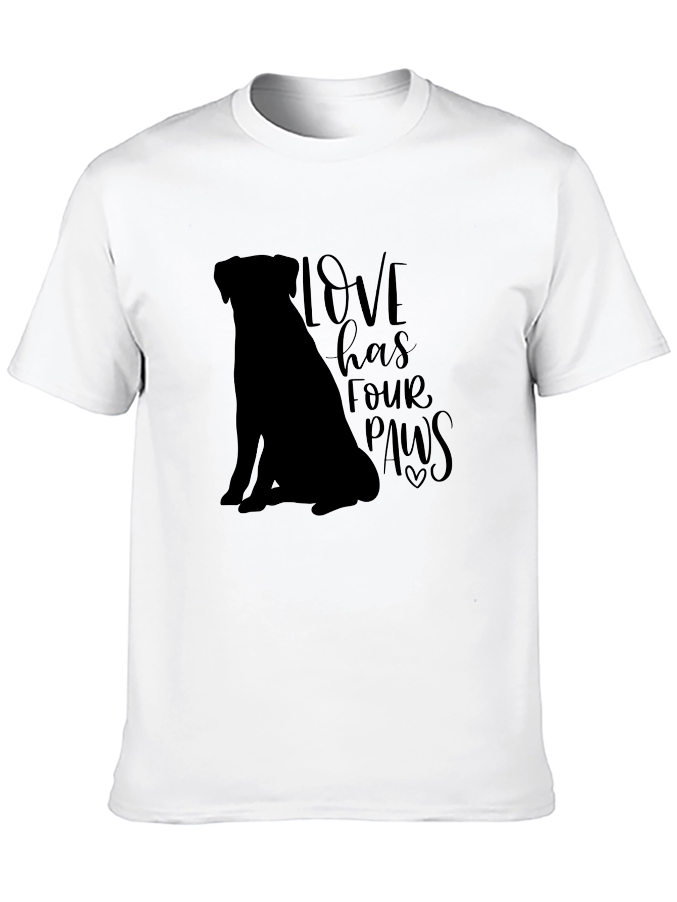 Black Love Has Four Paws Black T-Shirt view 10