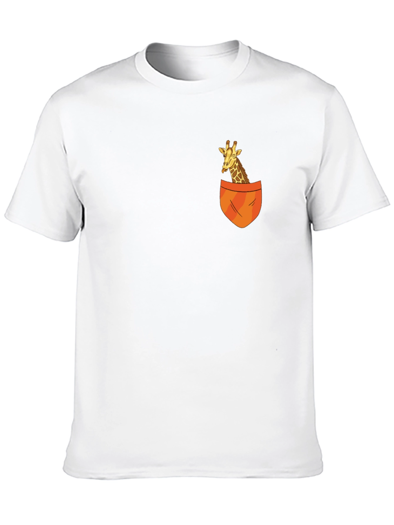 Black Giraffe Pocket T-Shirt - Novelty Animal Tee view 10