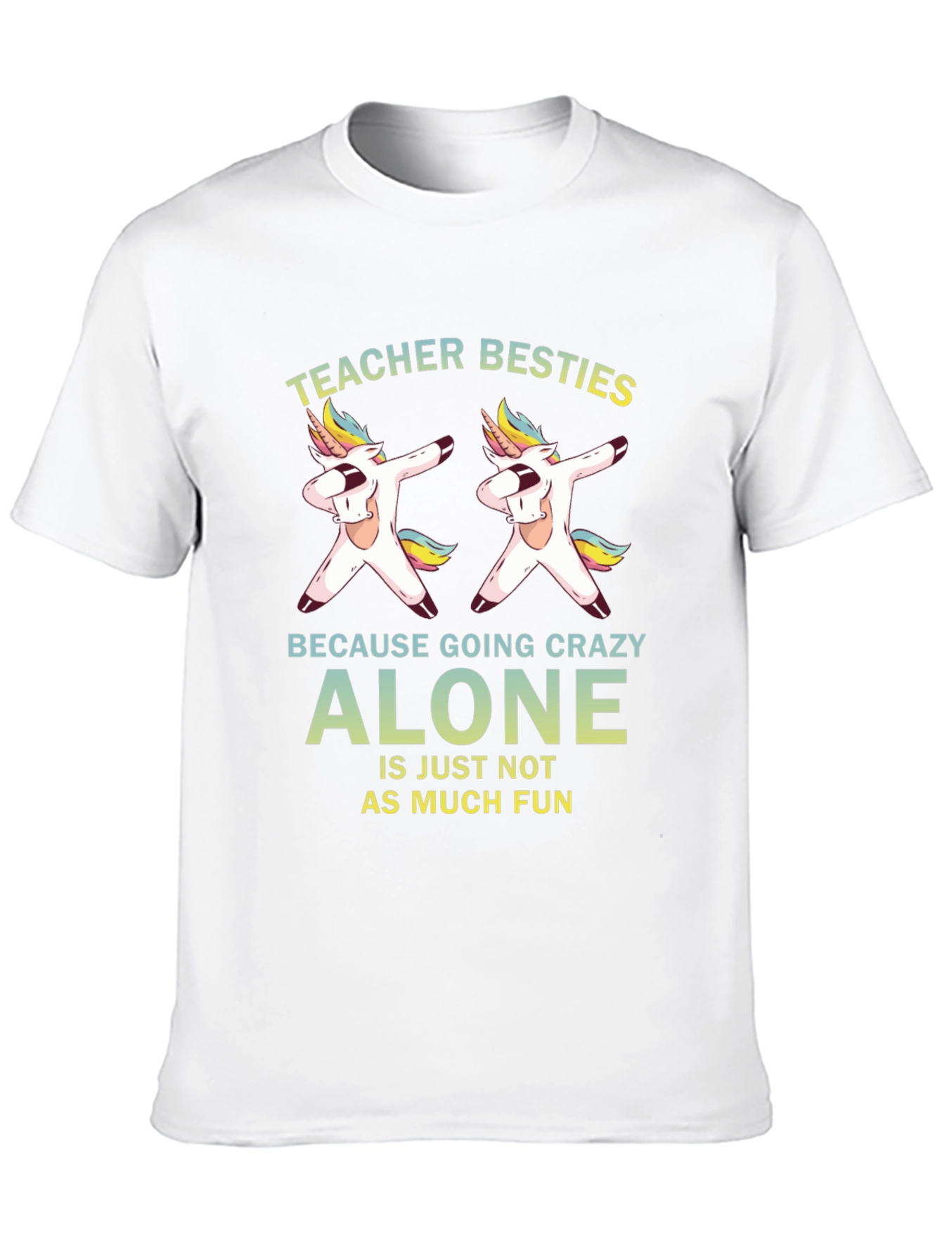 Teacher Besties Unicorn Dabbing Black T-Shirt - 10