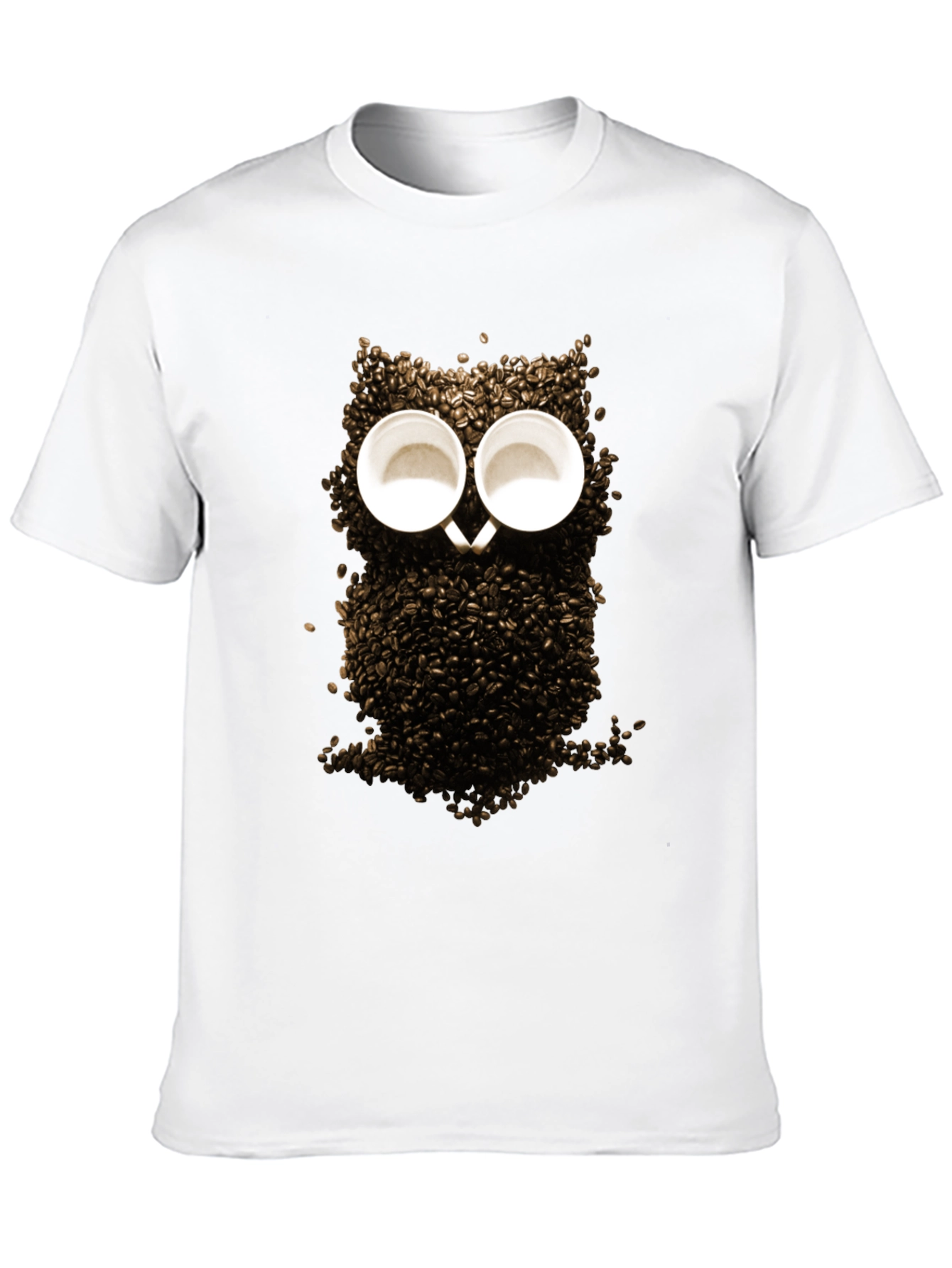 Black Coffee Bean Owl Graphic T-Shirt - Unique Design view 10