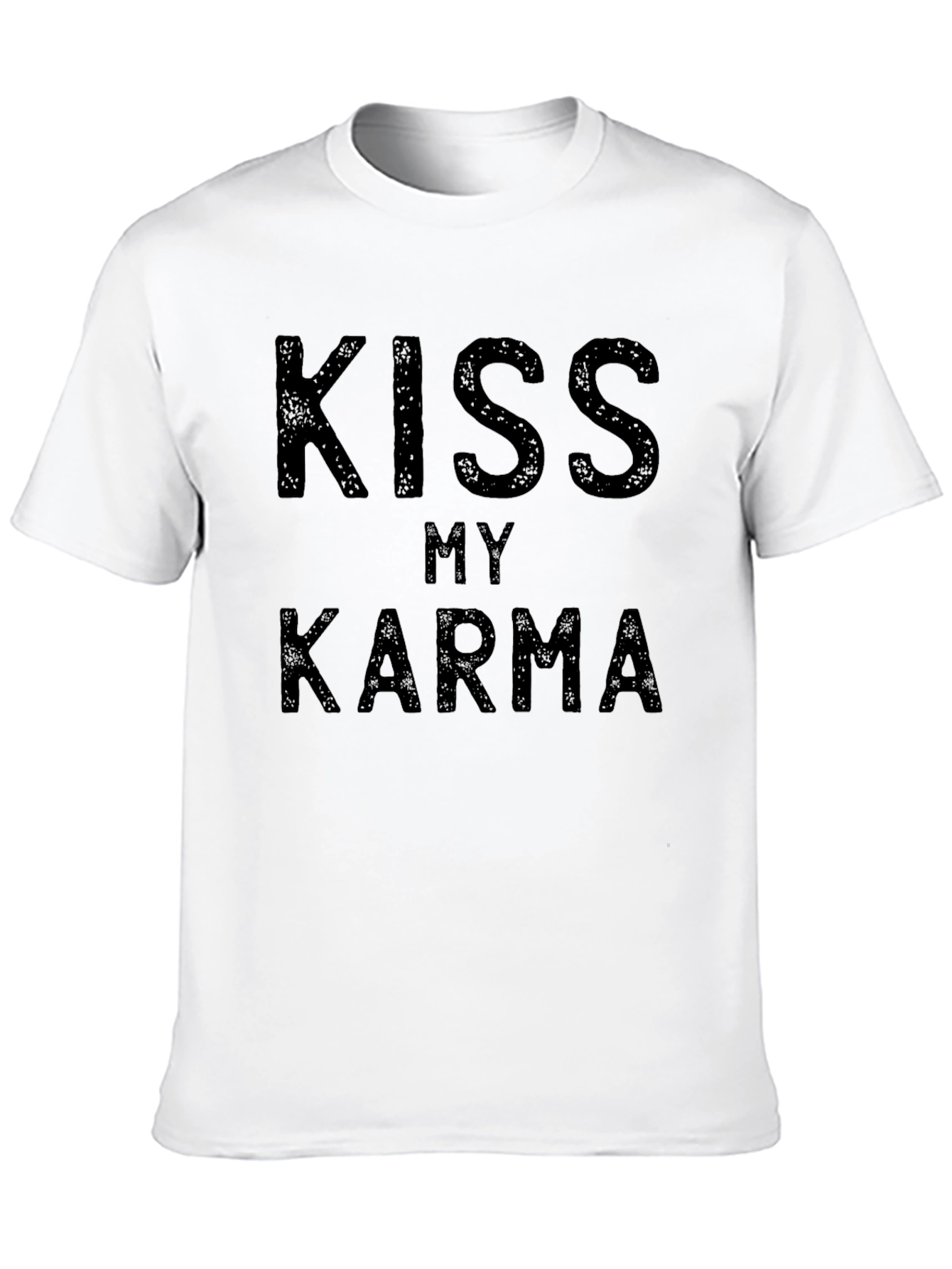 Black Kiss My Karma Black T-Shirt - Men's Graphic Tee view 10