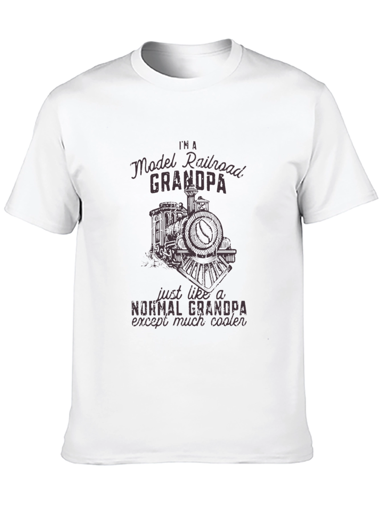 Black Model Railroad Grandpa T-Shirt - Cooler Than Normal! view 10
