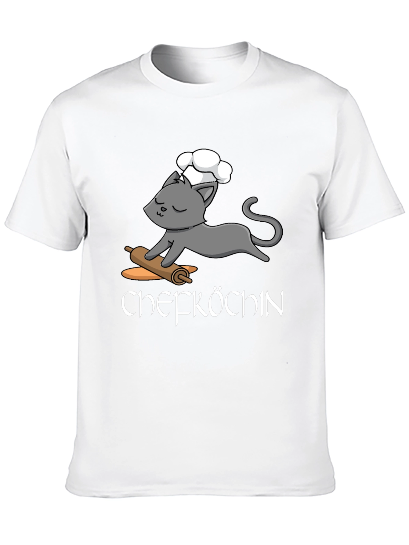 Black Chefkoch T-Shirt - Cute Cat Baker Design view 10