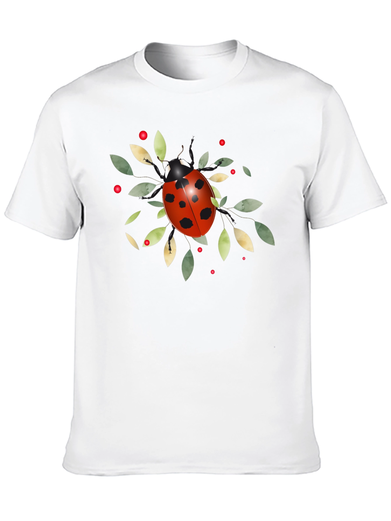 Black Ladybug Graphic Tee - Nature Inspired Casual Wear view 10