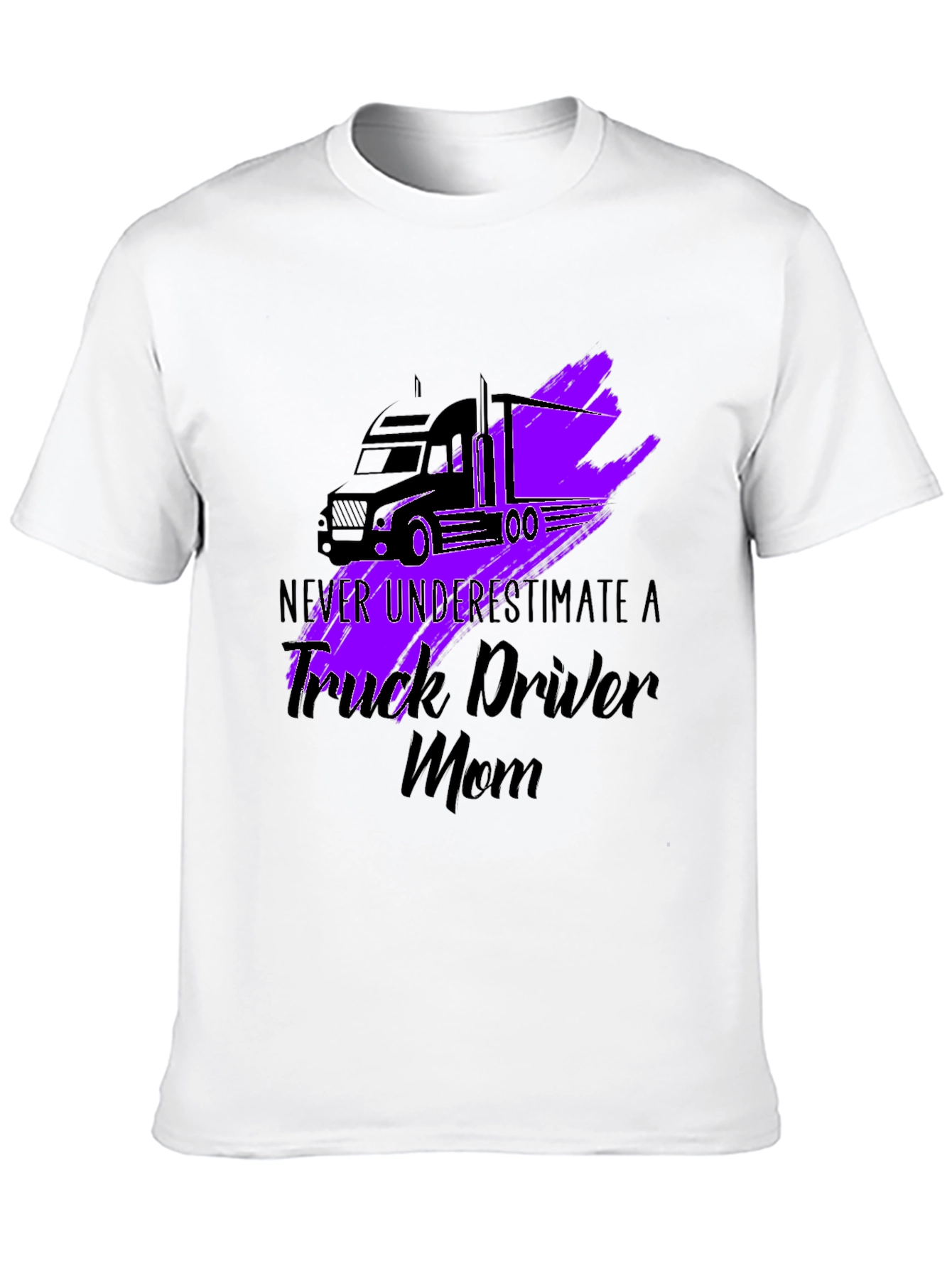 Black Trucker Mom T-Shirt - Never Underestimate view 10
