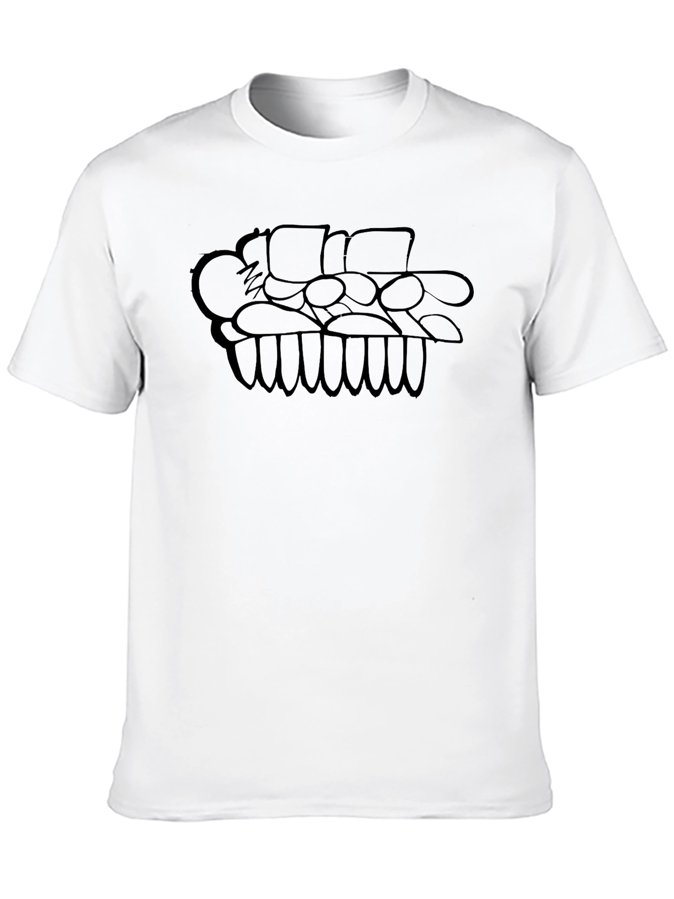 Black Abstract Graphic Print Tee - Black view 10