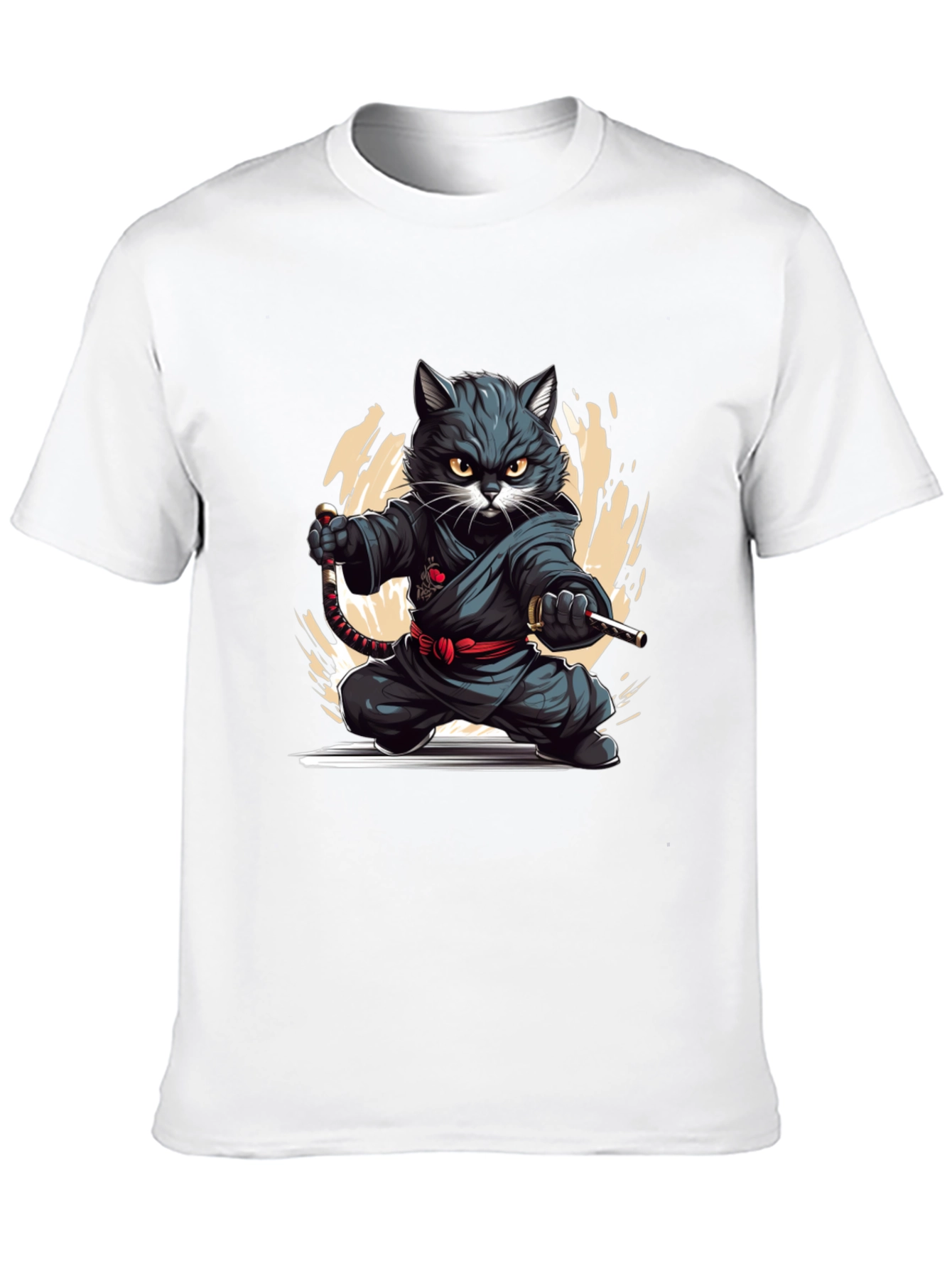 Black Ninja Cat Graphic Tee - Black T-Shirt view 10