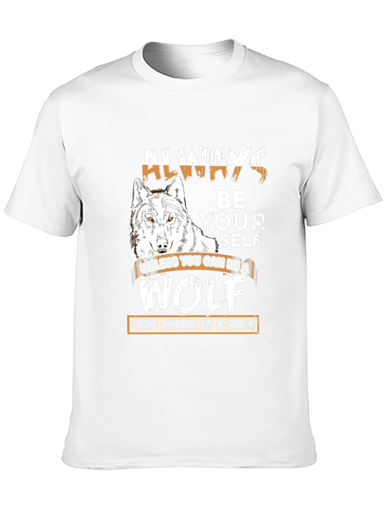 Black Always Be Yourself Wolf Graphic Tee view 10