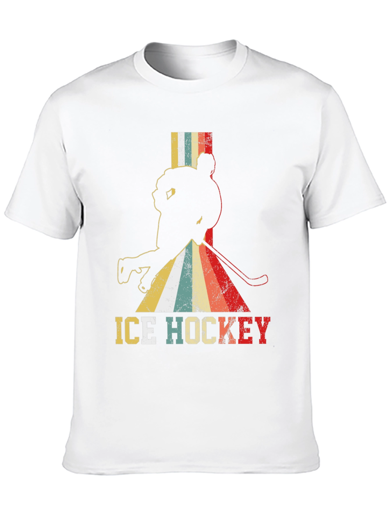 Black Retro Ice Hockey T-Shirt - Vintage Style Tee view 10