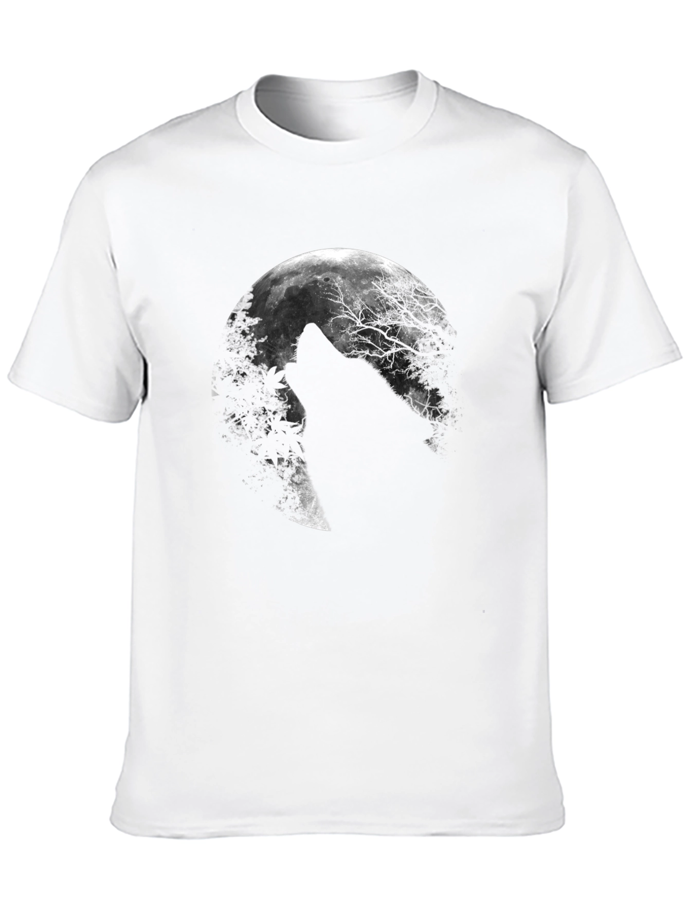 Black Wolf Moon Graphic T-Shirt - Black Cotton Tee view 10