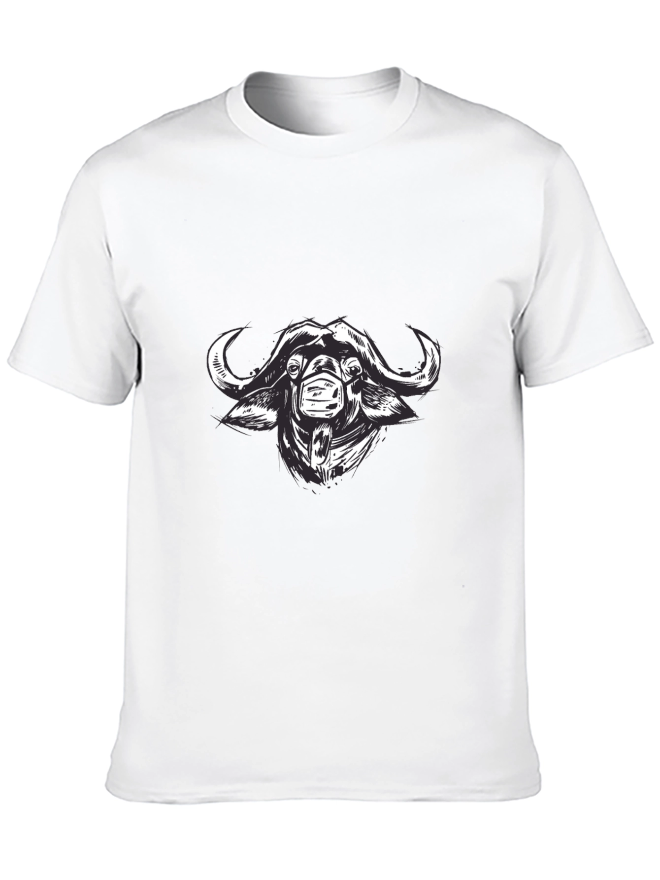 Black Buffalo with Mask Graphic Tee - Black view 10